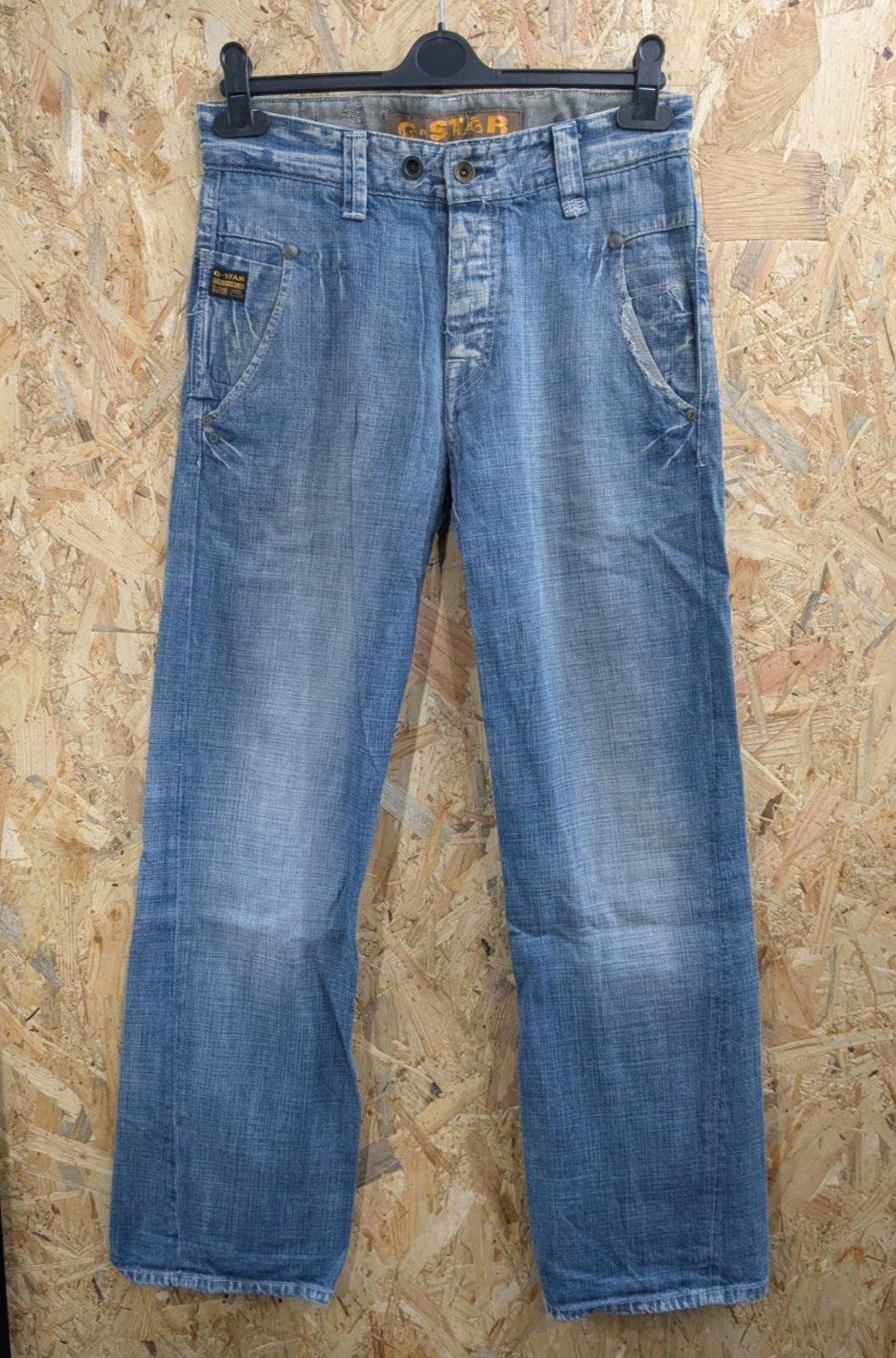 G-Star Jeans W30 L32 3301 Classic Y2K Vintage Blue Denim Straight Leg Button Fly