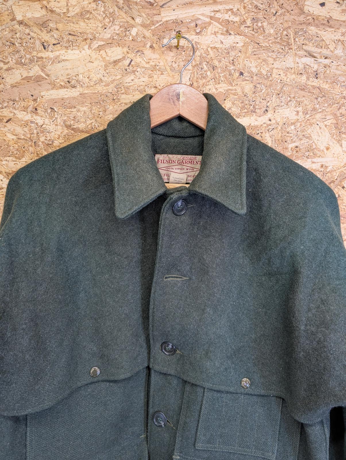 Filson Double Mackinaw Size Medium 40 Wool Jacket Forest Green Made USA Lot 83