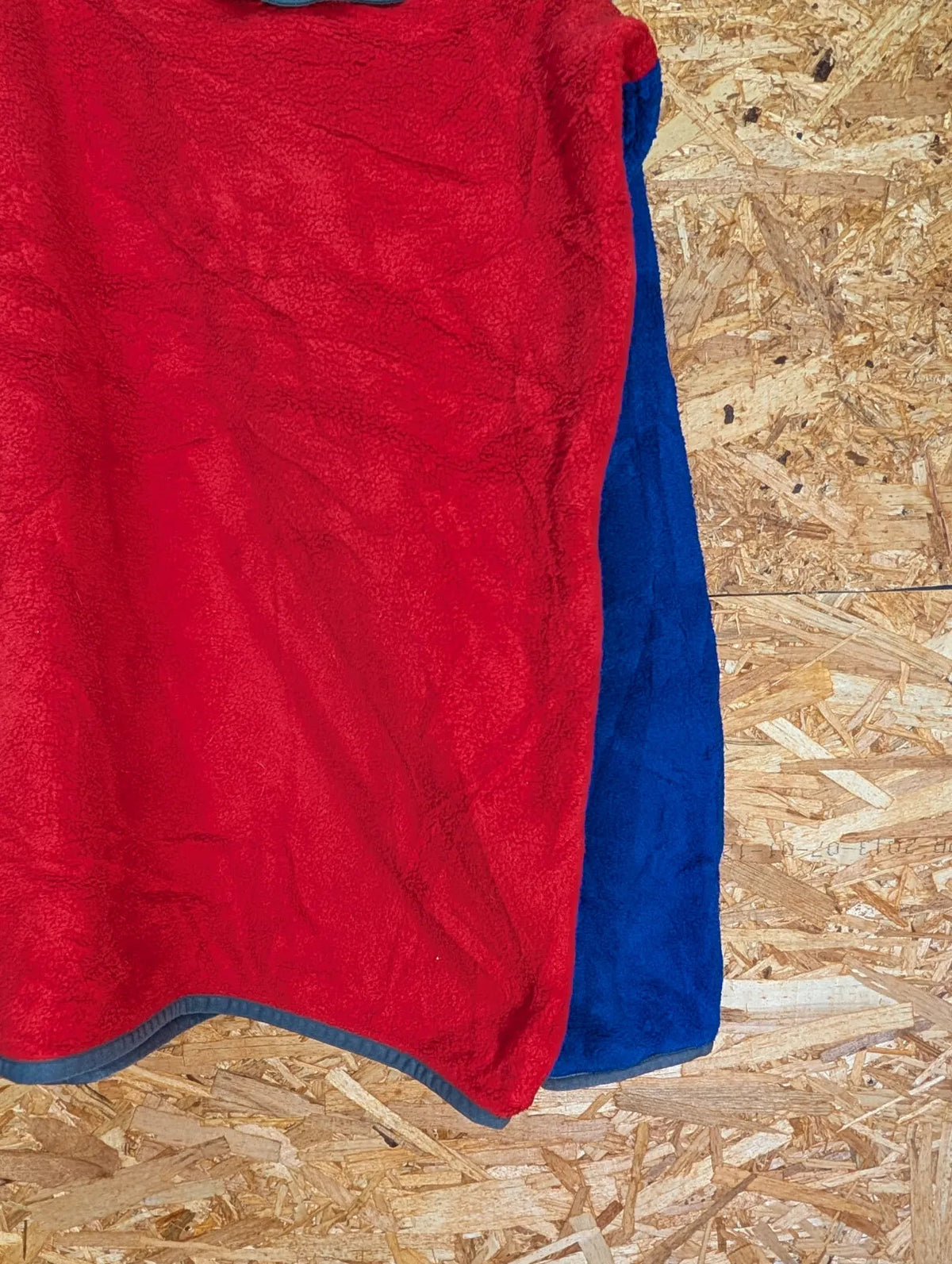 Patagonia Synchilla Fleece Mens Large Blue Red Snap-T Pullover Hiking Walking