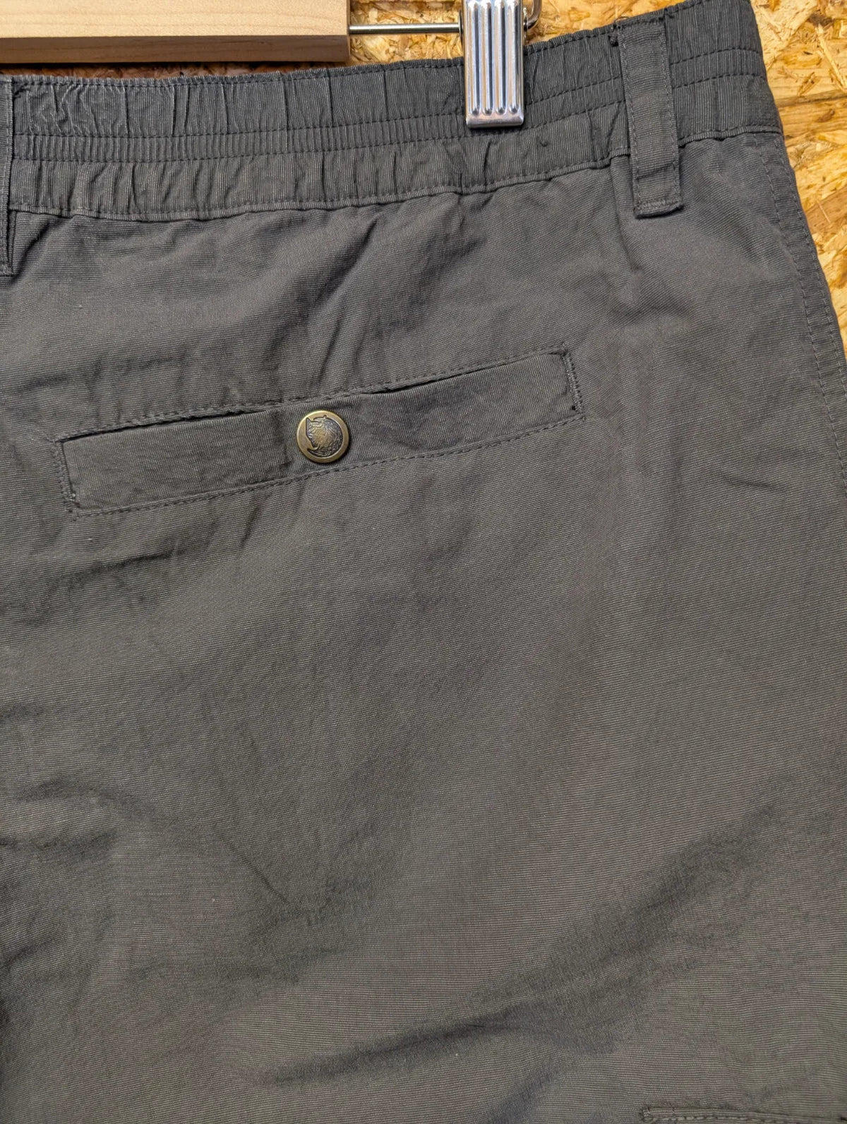 Fjallraven Zip-Off Trousers Mens W38 L29 Grey Cotton Cargo Relaxed Fit Shorts