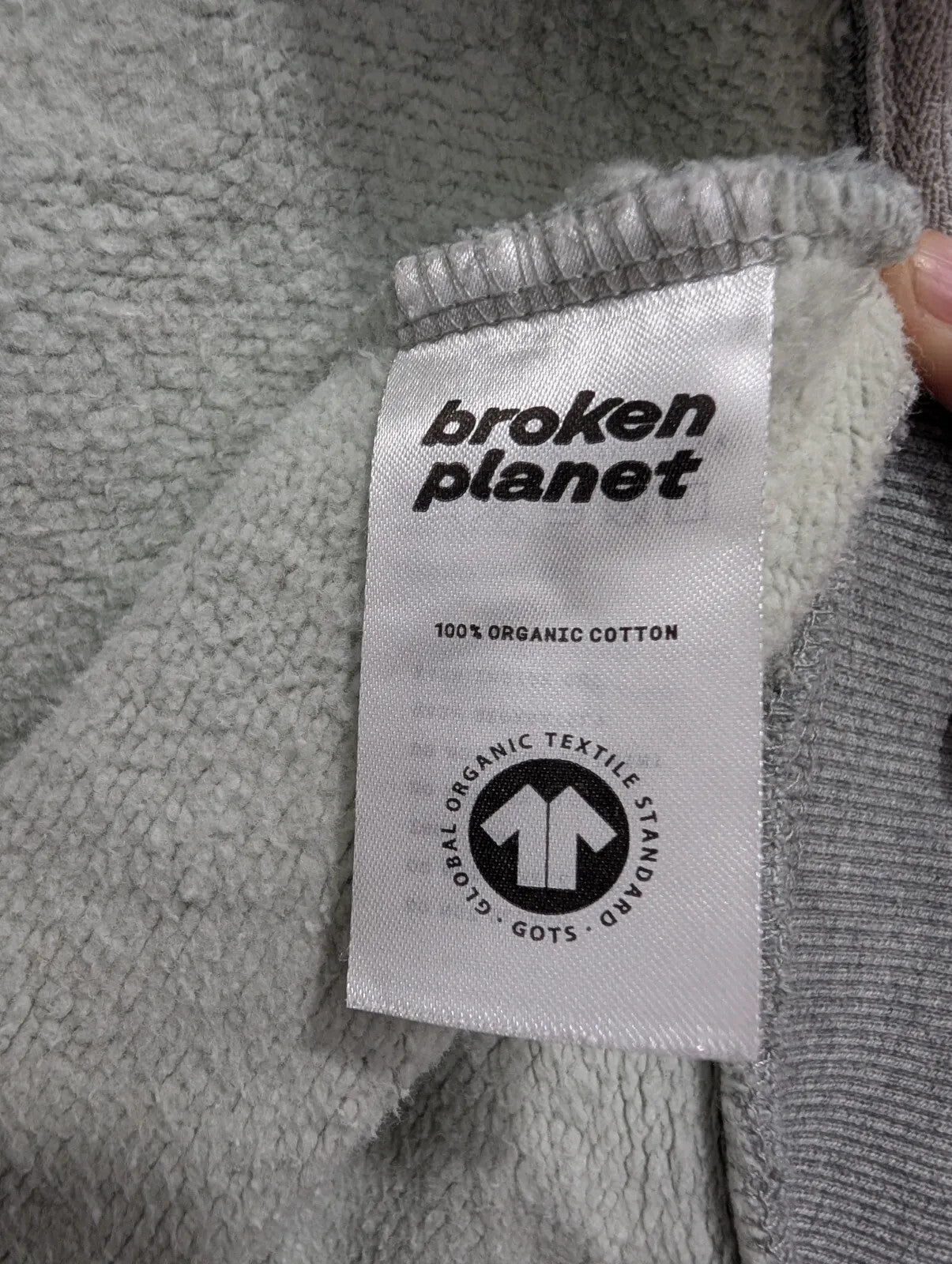 Broken Planet Zip Hoodie Womens XS Grey Oversized Organic Cotton Zip Puff Logo