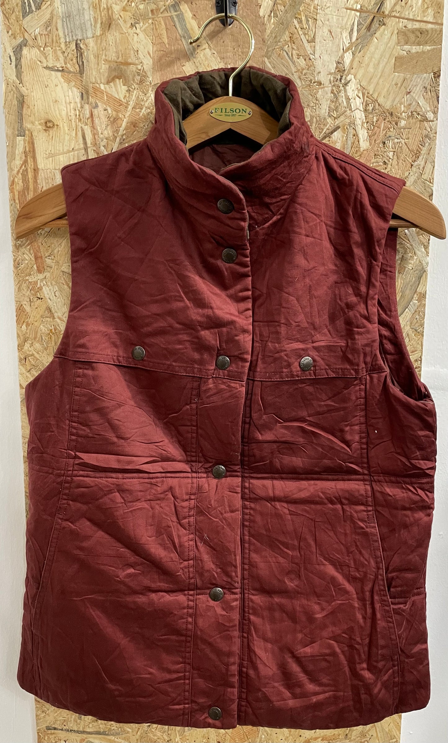 Filson Quilted Westward Vest Made In Canada Padded Gilet Body Warmer Red Small