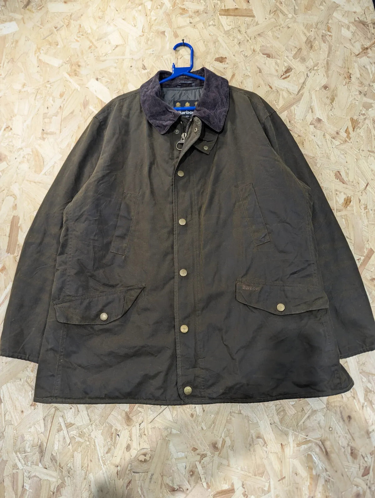 Barbour Martindale Padded Wax Jacket Mens XXL Olive Green Quilted Insulated Cord