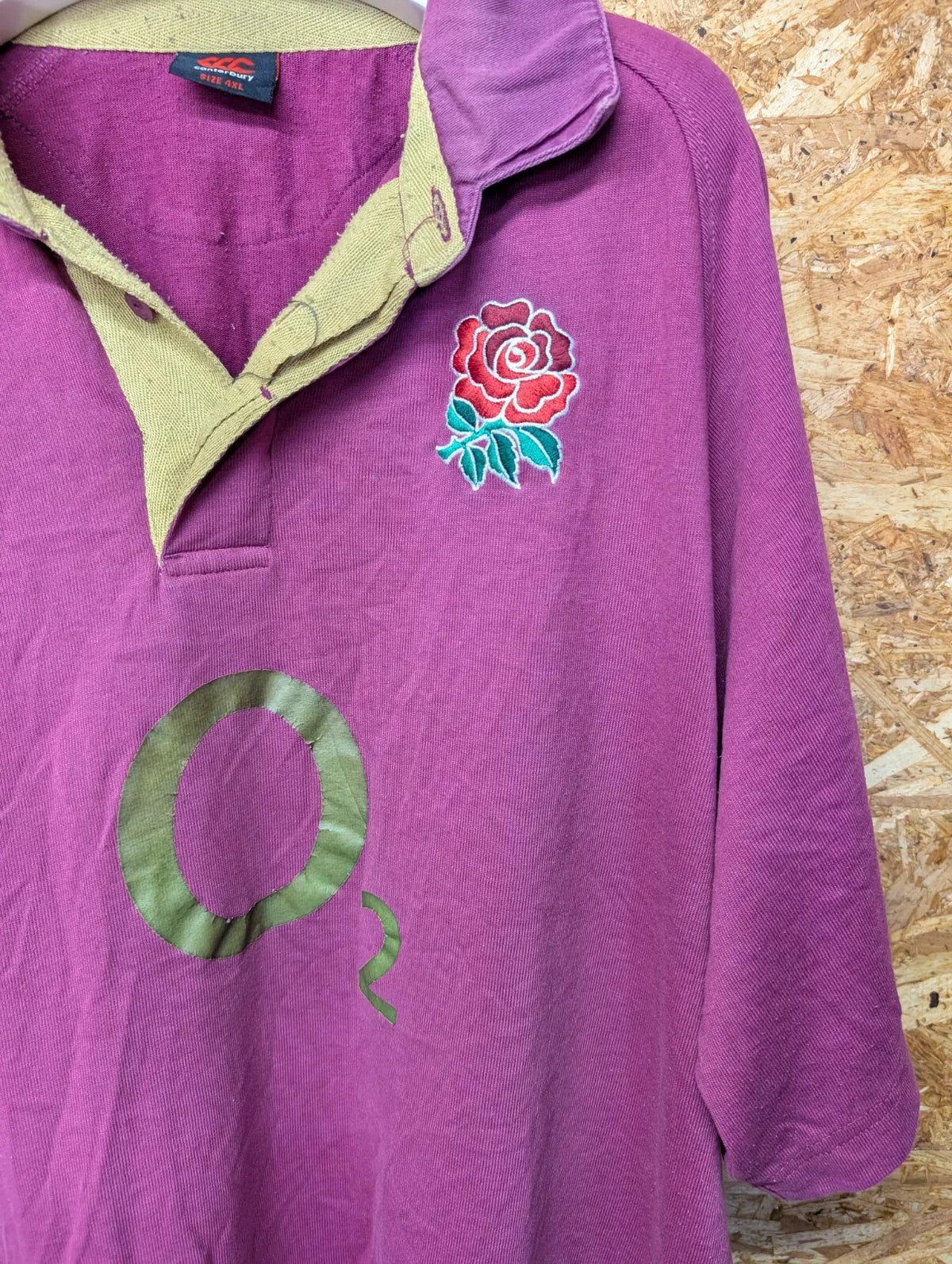 England Away Rugby Shirt 12/13 Men 4XL Purple S/S Alternative Canterbury Gold