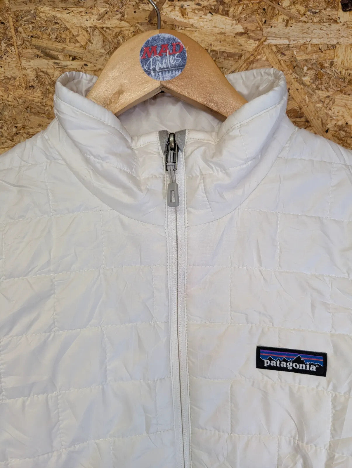 Patagonia Nano Puff Jacket Women Small White Padded Quilted Hiking Walking Trail