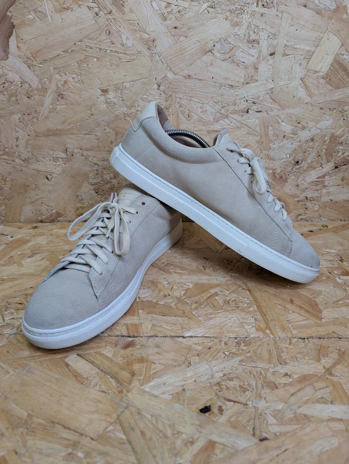 Zespa Court Low Trainers UK 9 EU 43 Suede Leather Beige Aix En Provence Lace-Up