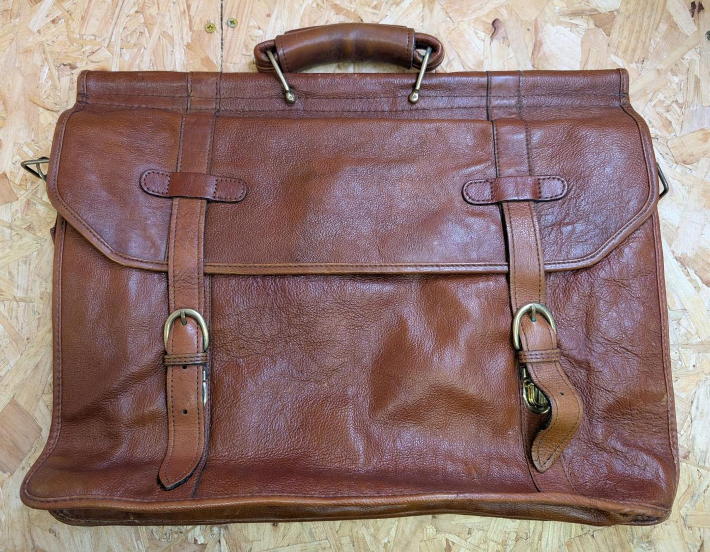 Hi-Design Quality Leather Brown 19 " Messenger Bag Medium Briefcase Satchel Book