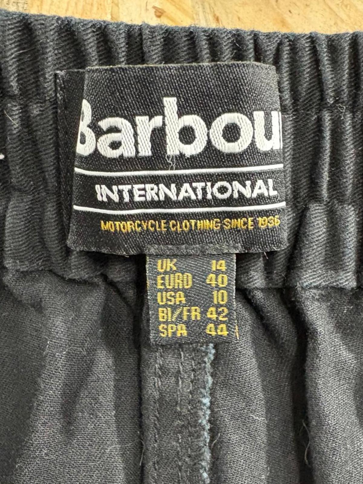 Barbour International Cargo Trousers Womens Size 14 W32 L29 Black Cuffed Joggers