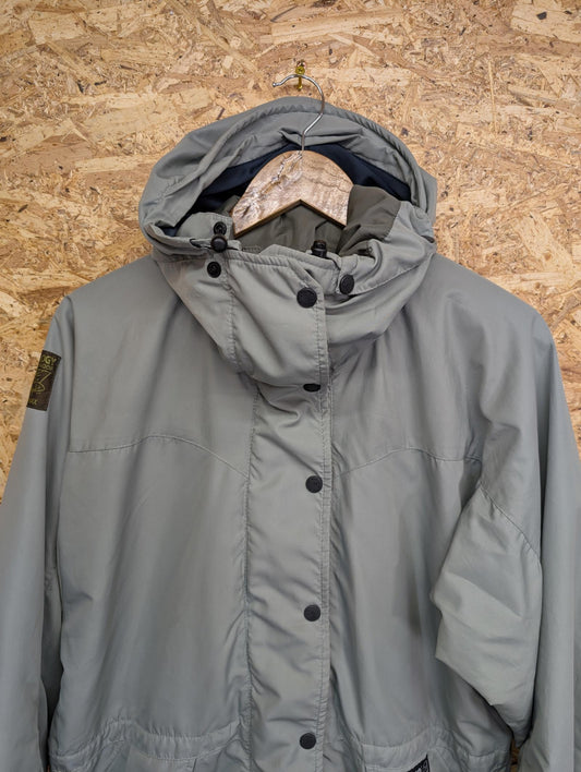 Paramo Small Coat Cascada Analogy Breathable Jacket Waterproof Hood Nikwax Grey