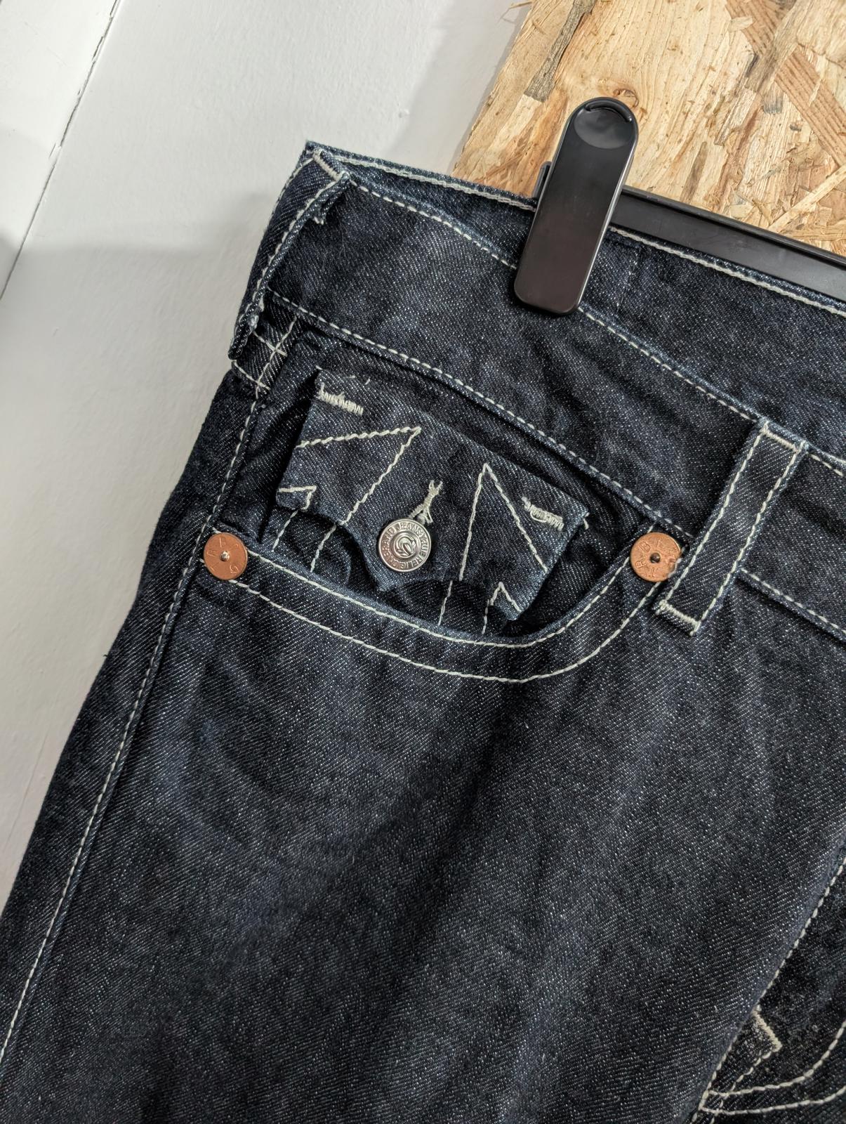True Religion Ricky Jeans W38 L28 Made In USA Indigo Navy Blue Vintage 90s