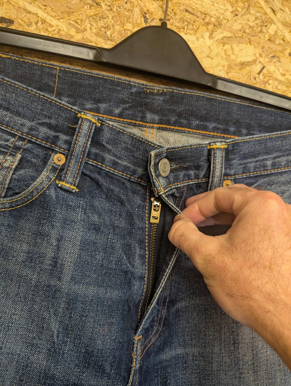 Levis 508 Jeans W30 L32 Men Selvedge Straight Slim Denim Blue Zip Fly Redline