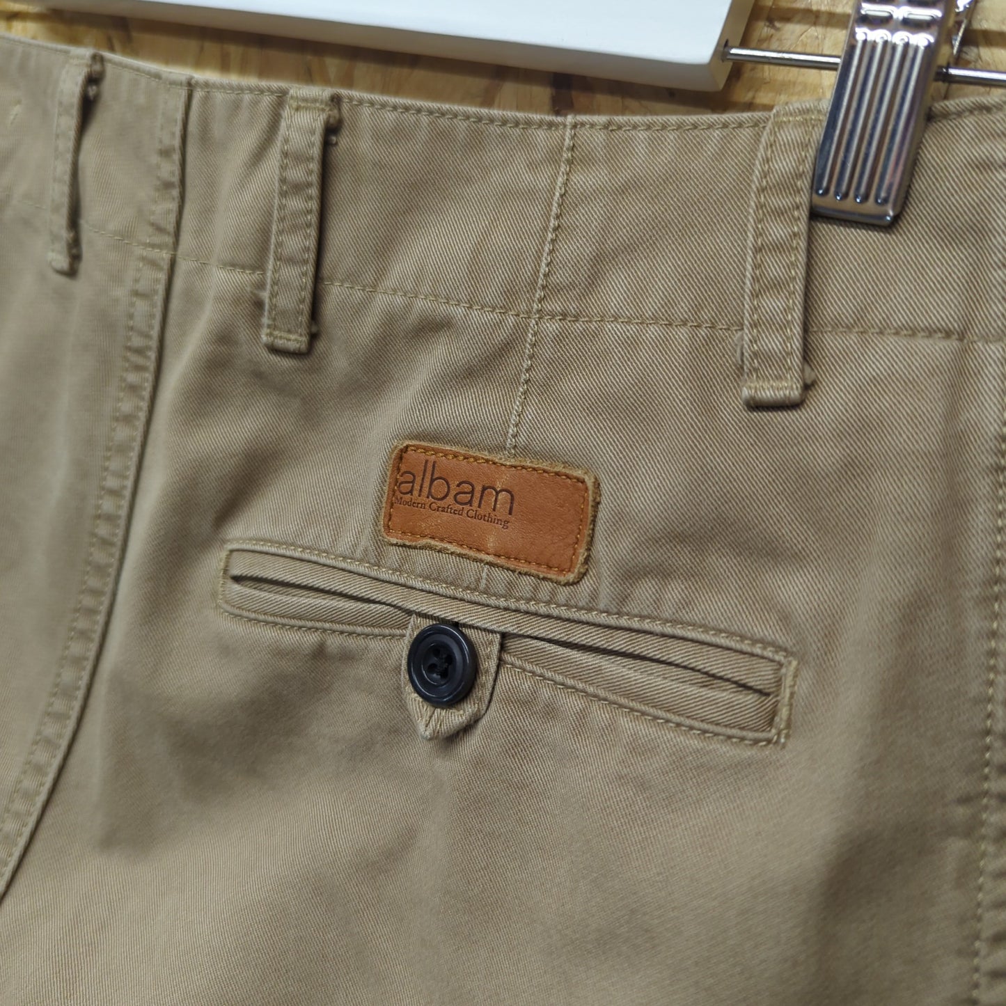 Albam Regular Fit Cotton Chino Trousers Pants Casual Beige Cream W29 L32