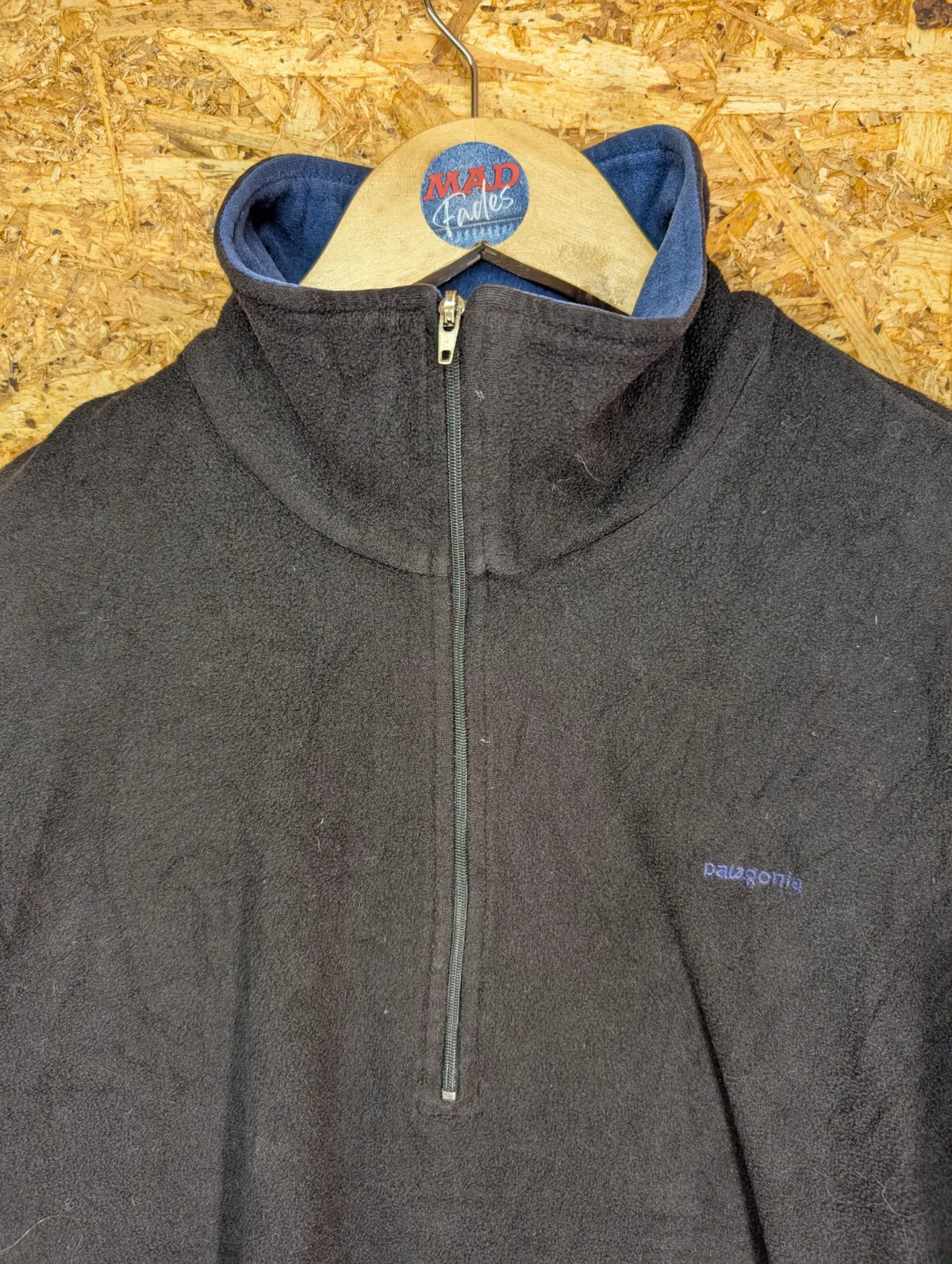 Patagonia Capilene 1/4 Zip Fleece Mens Large Black Hiking Walking USA Made 90s