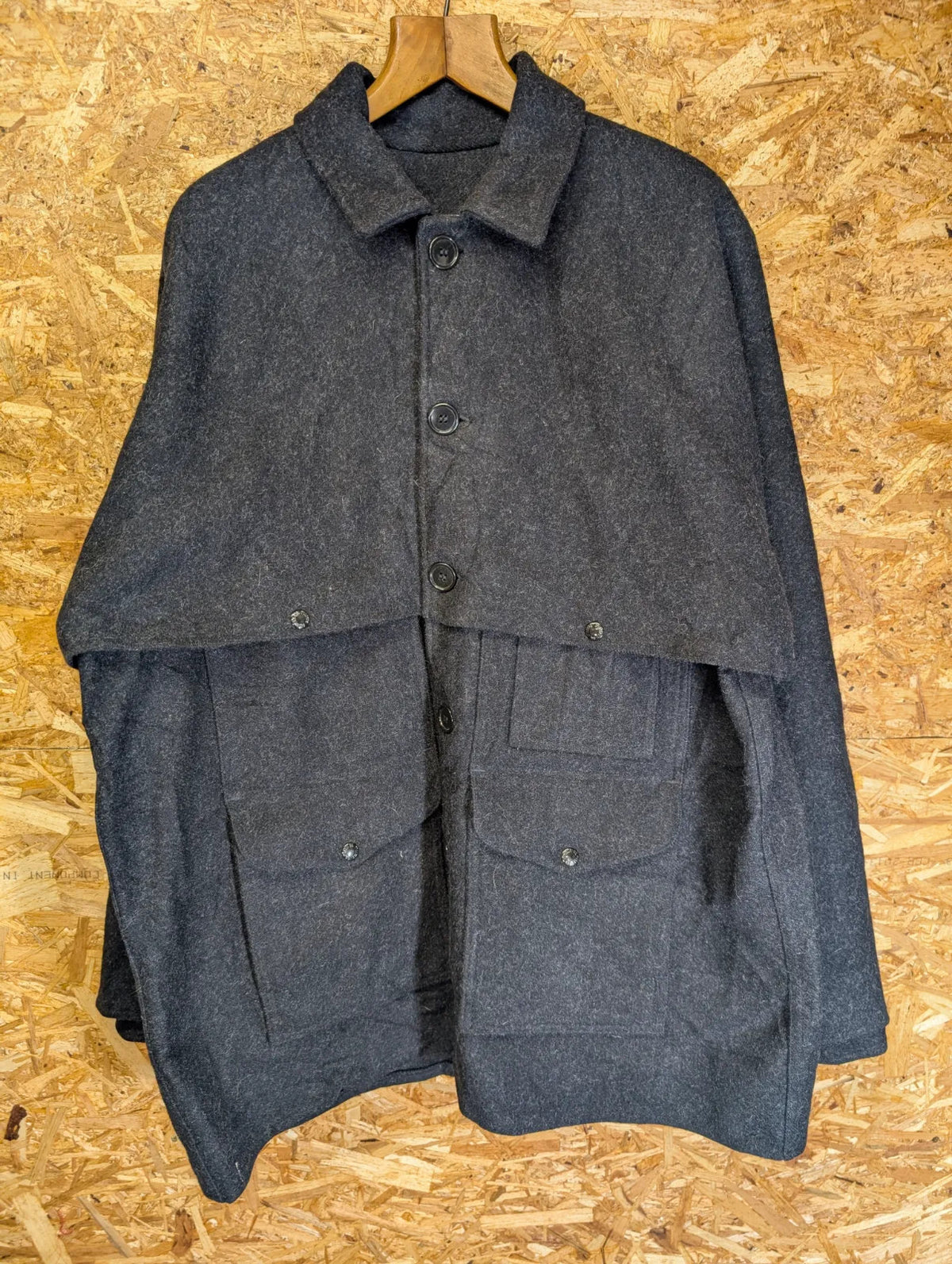 Filson Double Mackinaw Wool Cruiser Coat Mens XXL Charcoal Cape Heavy USA Made