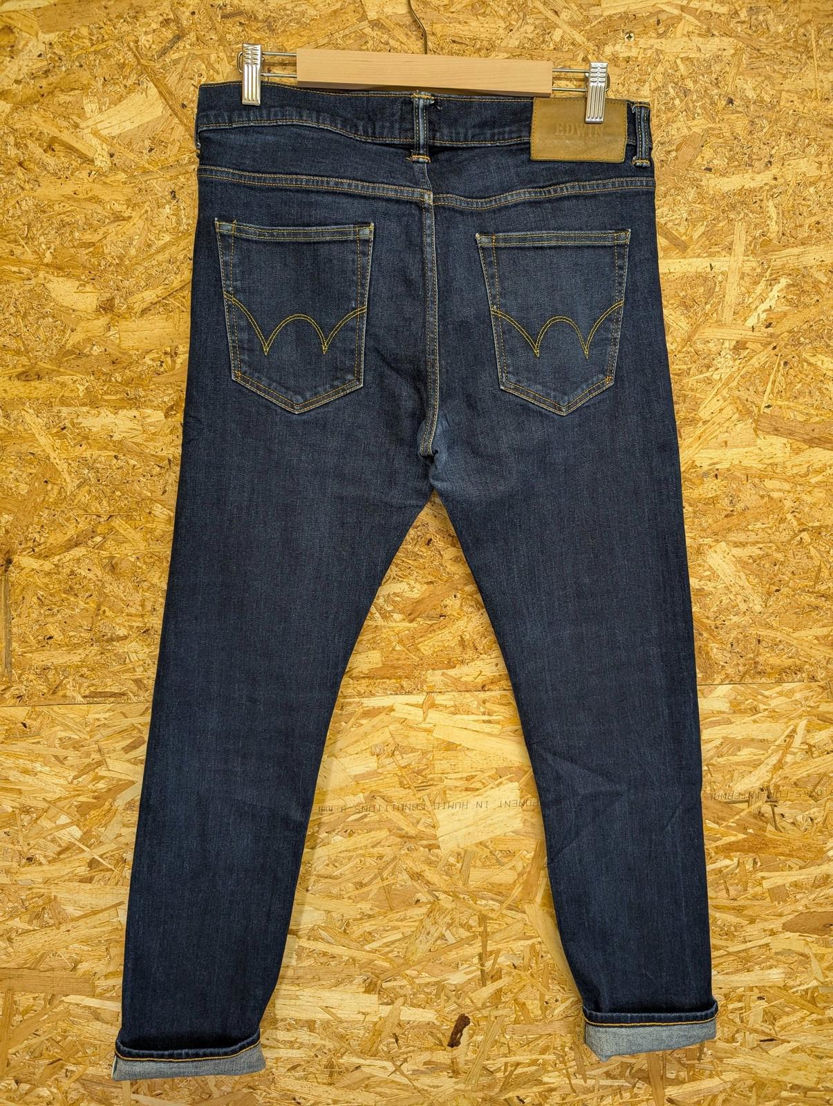 Edwin ED-80 Slim Selvedge Jeans W32 L32 Men Skinny Fit Dark Wash Denim Navy Blue