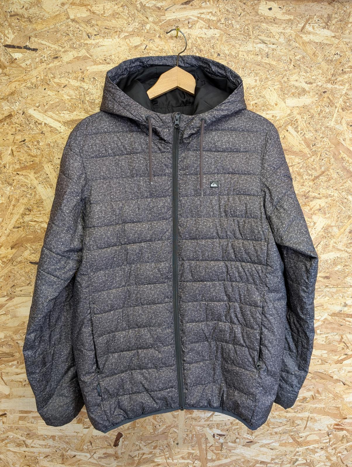 Quiksilver Mens Jacket Small Puffa Grey Silver White Padded