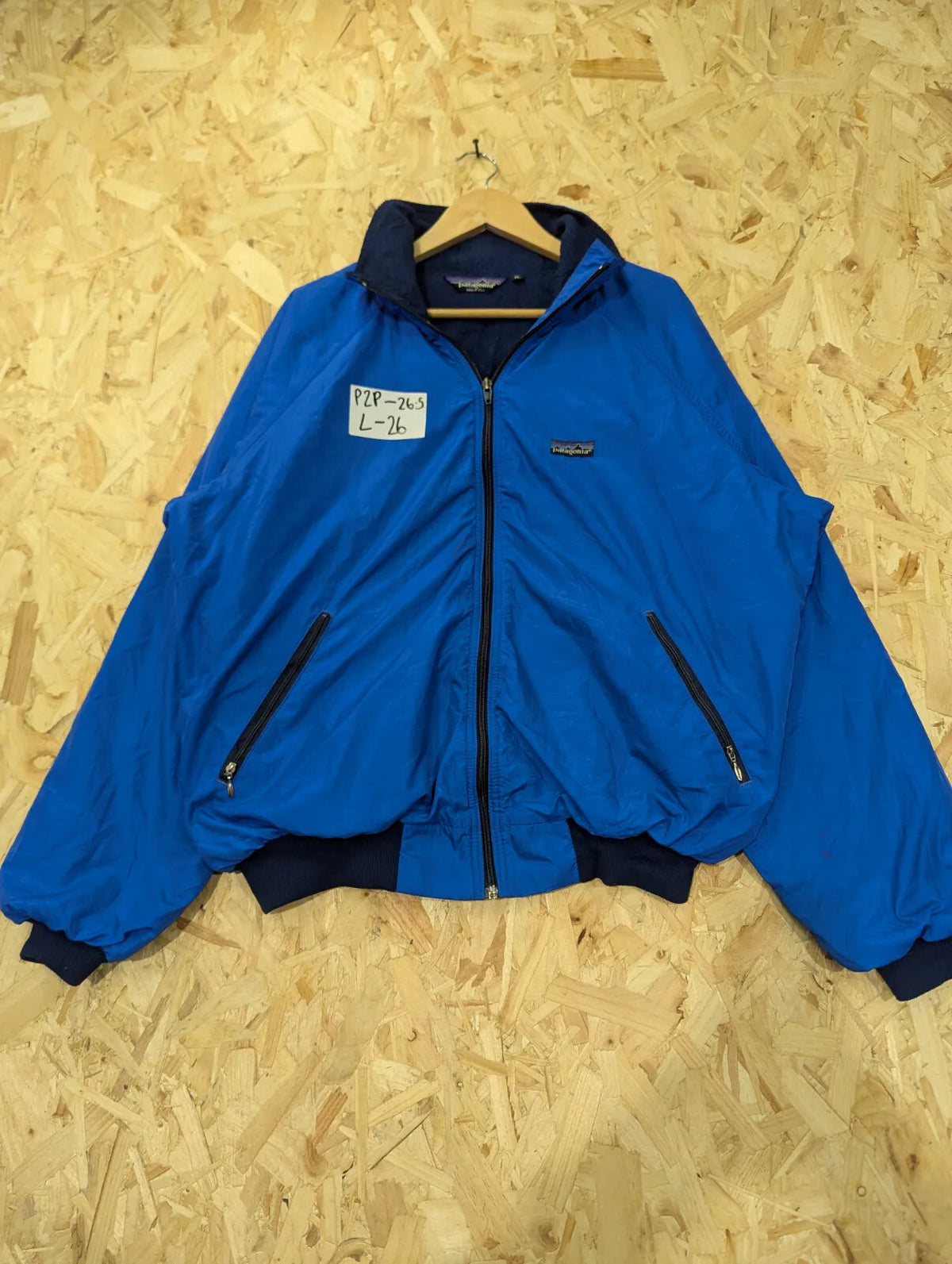 Vintage Patagonia Jacket Mens XL Blue Fleece Lined Synchilla Bomber USA Made 90s