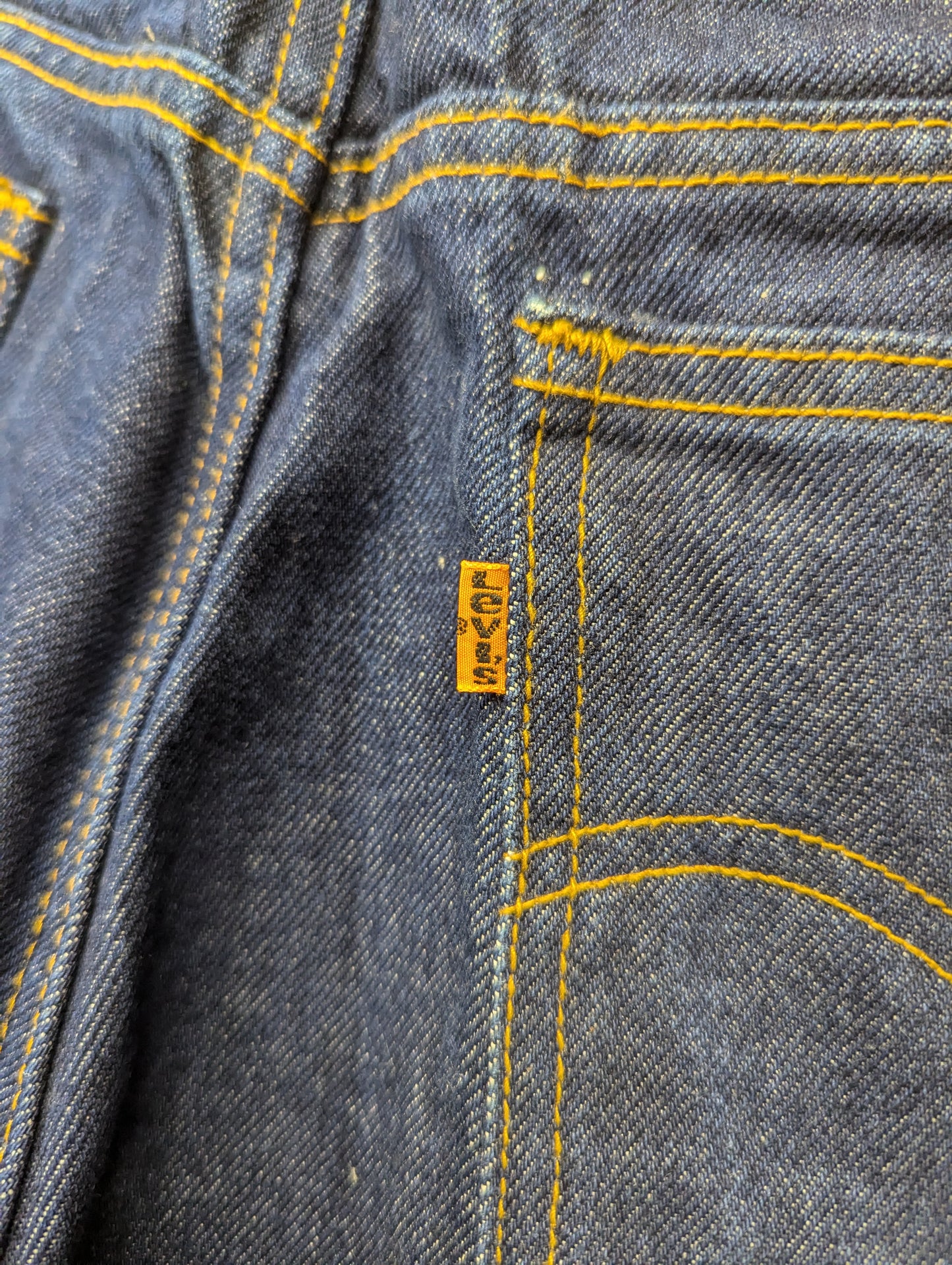 Levis 517 Dark Blue Wash Jeans Bootcut Orange Tab USA Made Vintage 1986 W36 L36