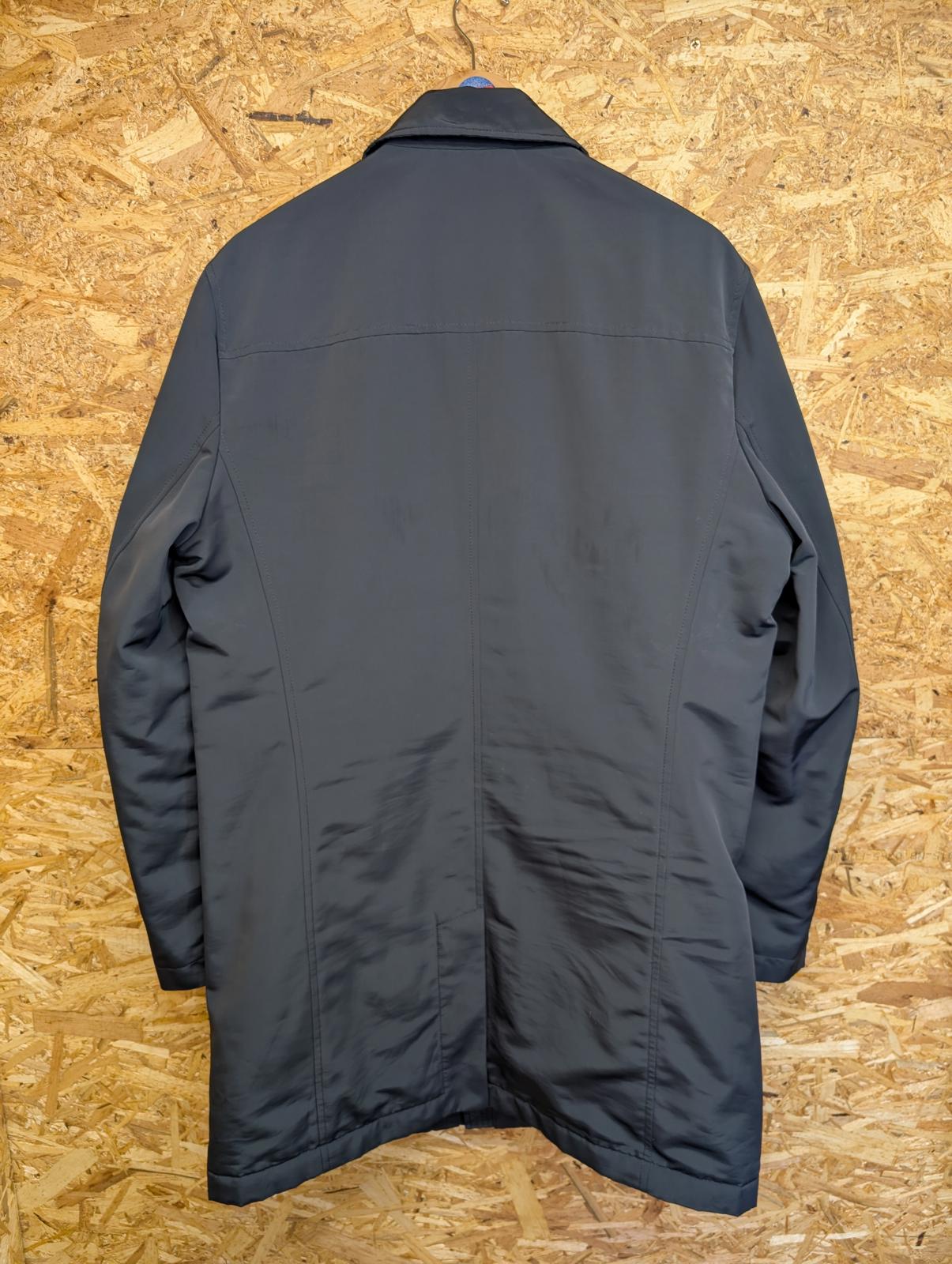 Boss Car Coat Mac Mens Size Medium 40 Navy Blue Black Waterproof Insulated 50