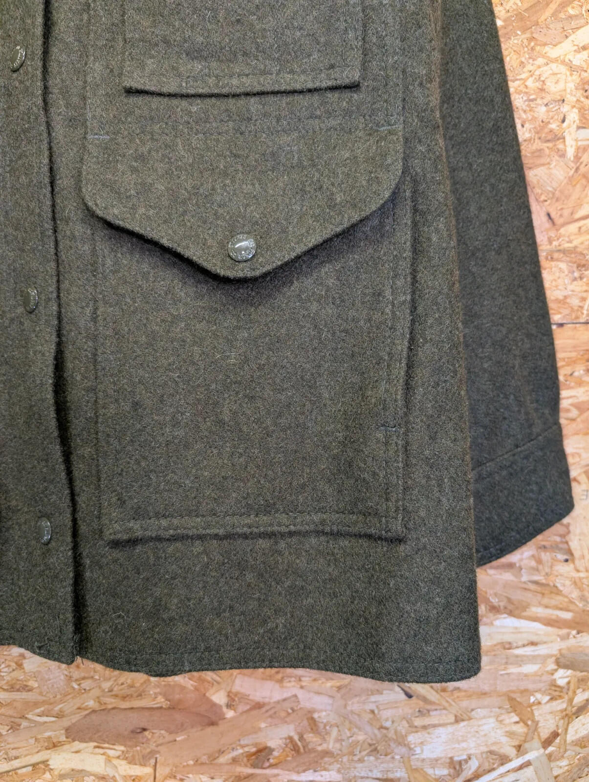 Filson Cruiser Wool Field Jacket Men Medium Forest Green Wool Snap USA Made