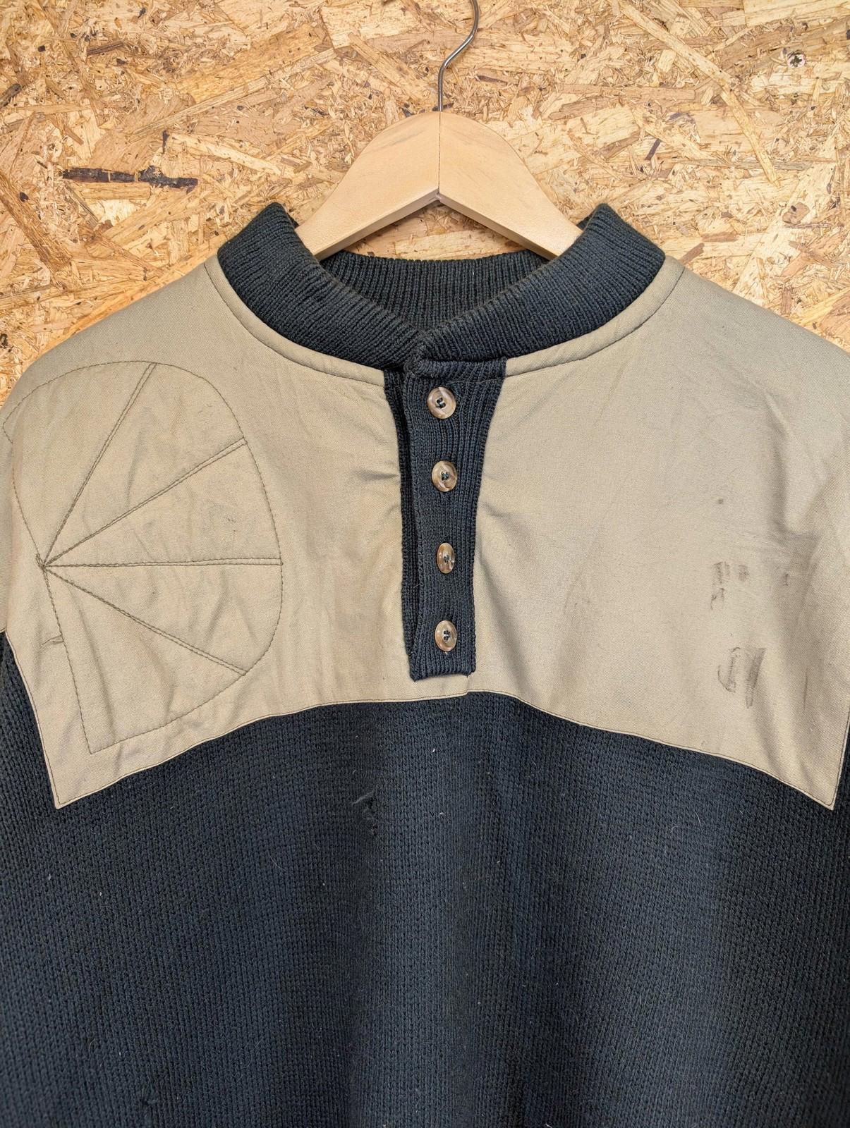 Filson Henley Guide Jumper Medium Men Green Beige Wool Tin Cloth Sweater 711 USA