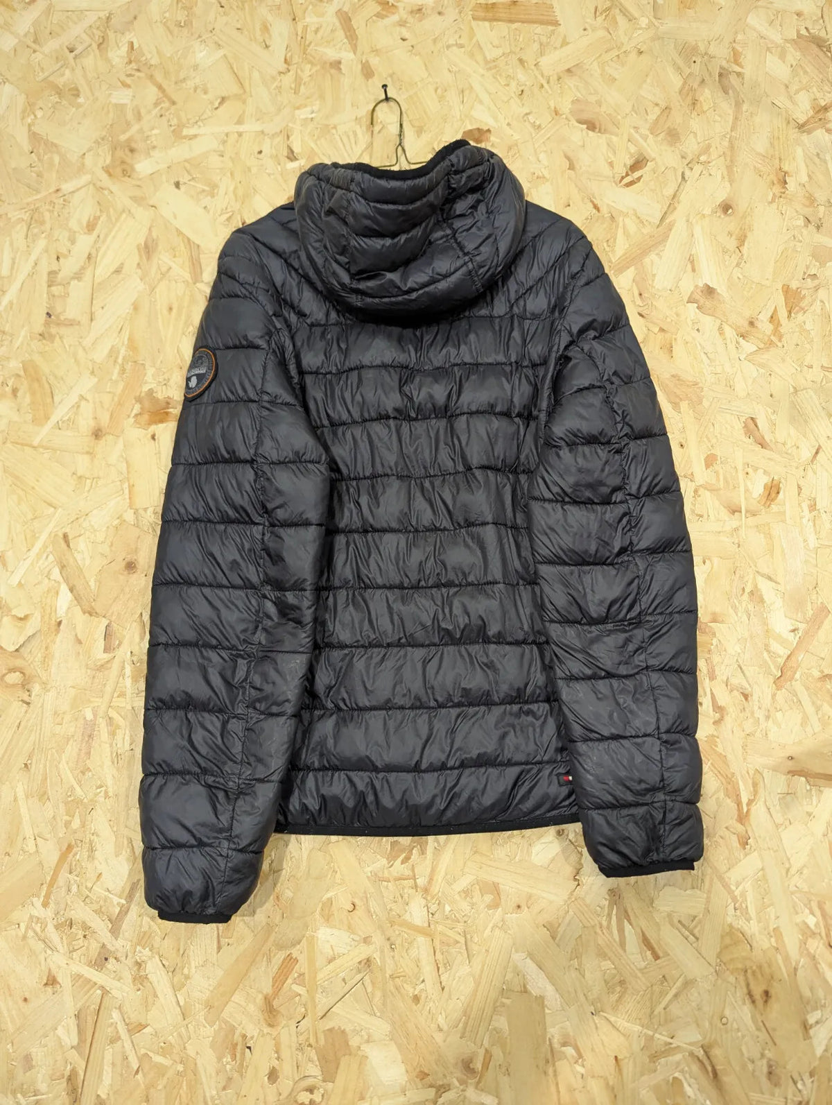 Napapijri Puffer Jacket Mens Medium Black Quilted Insulated Padded Lightweight
