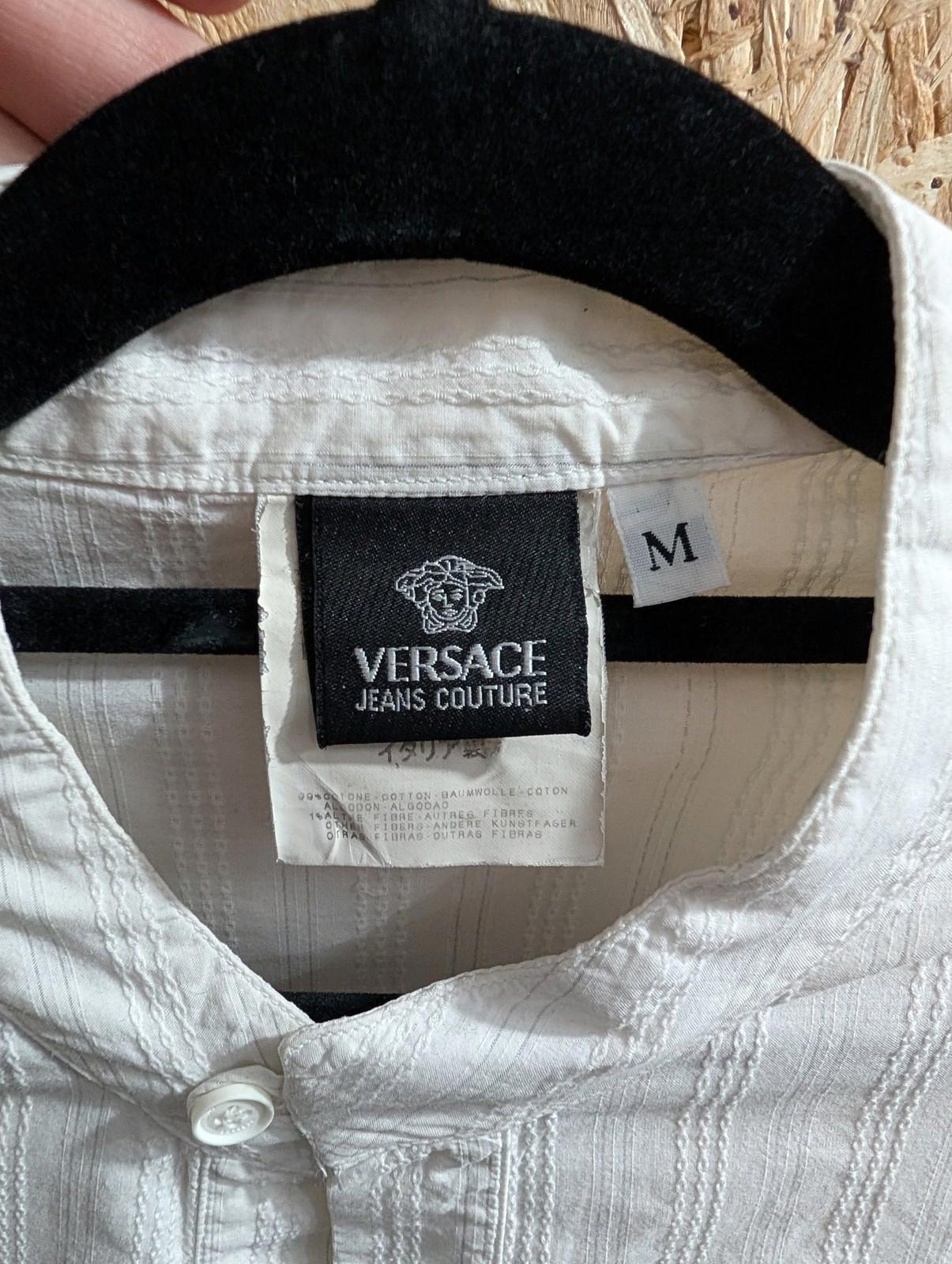 Versace Jeans Couture Smock Shirt Mens Size Medium Long Sleeve White Cotton