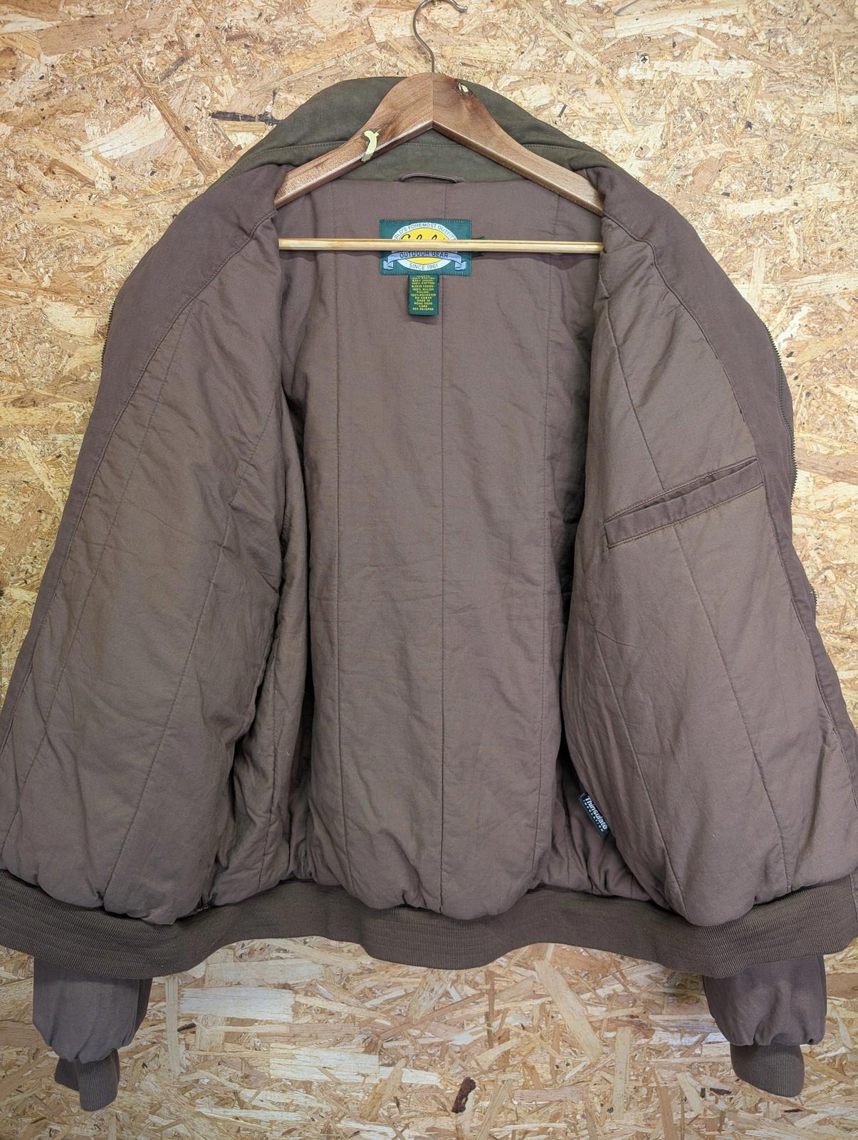 Cabelas Padded Jacket XXL Men Brown Cotton Hunting Coat Leather USA Detroit