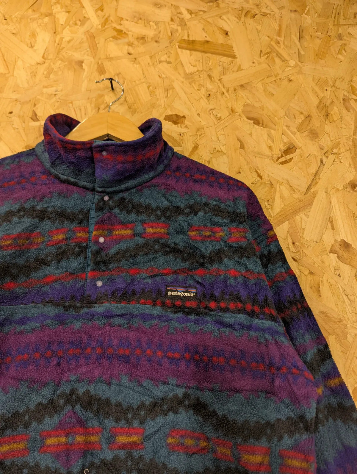 Vintage Patagonia Sacagawea Fleece Men Medium Fleece Geometric Snap-T USA 90s