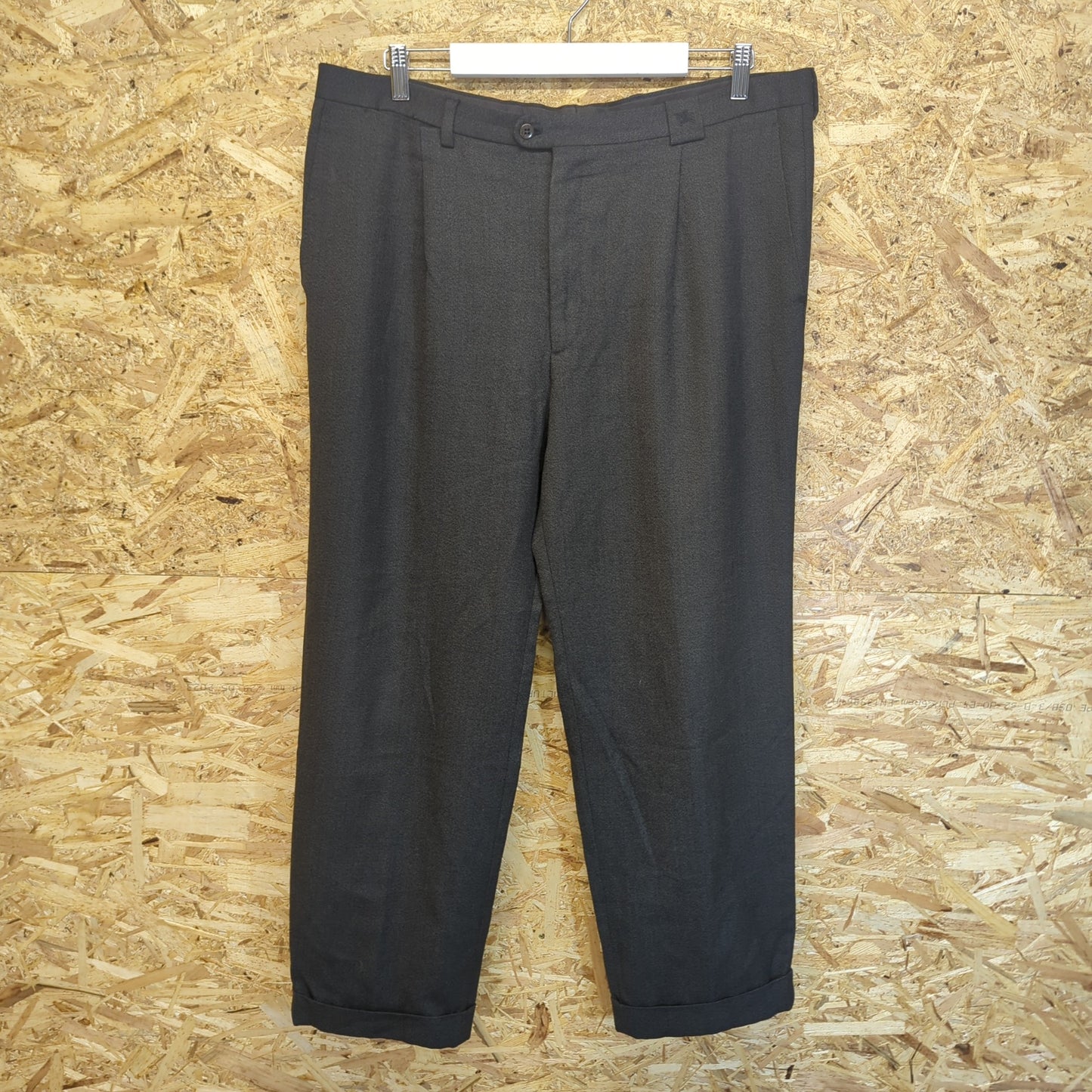 Burberry Galan Sevilla Trousers Grey Straight Leg Loose Fit Formal Pleat W38 L34