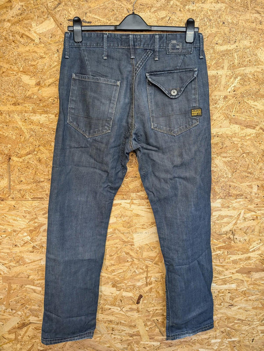 G-Star Raw Jeans W31 L32 Men Straight Fit Button Fly Blue Denim 3301 Utility
