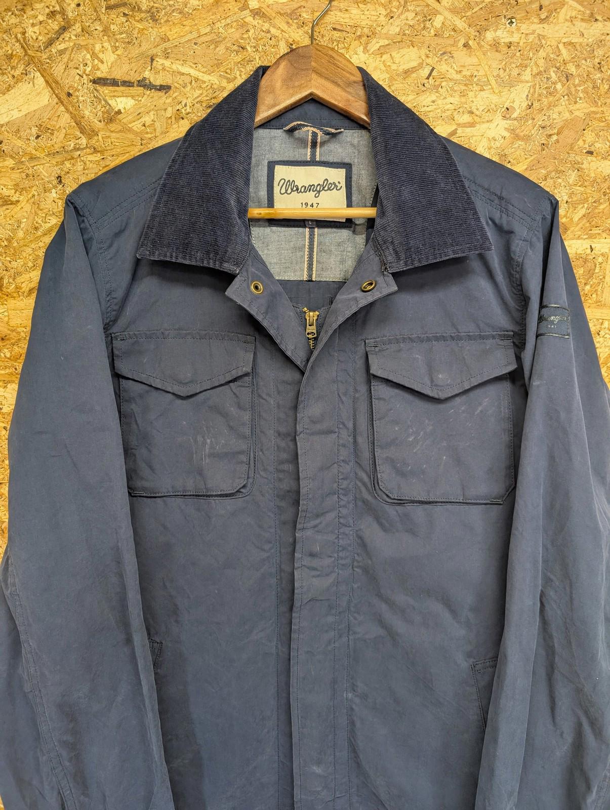 Wrangler Mac Jacket XL Men Corduroy Collar Blue Polyester Mid-Length Smart