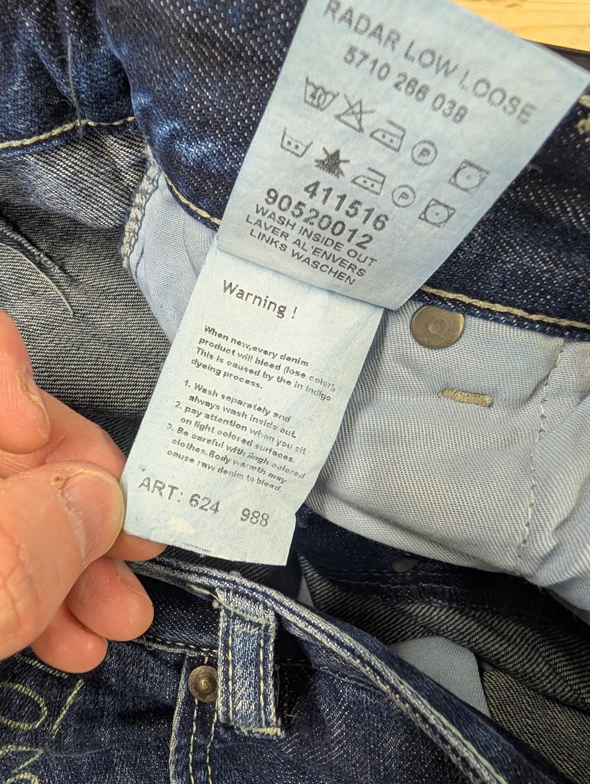 G-Star Radar Low Loose Jeans W34 L32 Men Straight Leg Denim Blue Italy Made