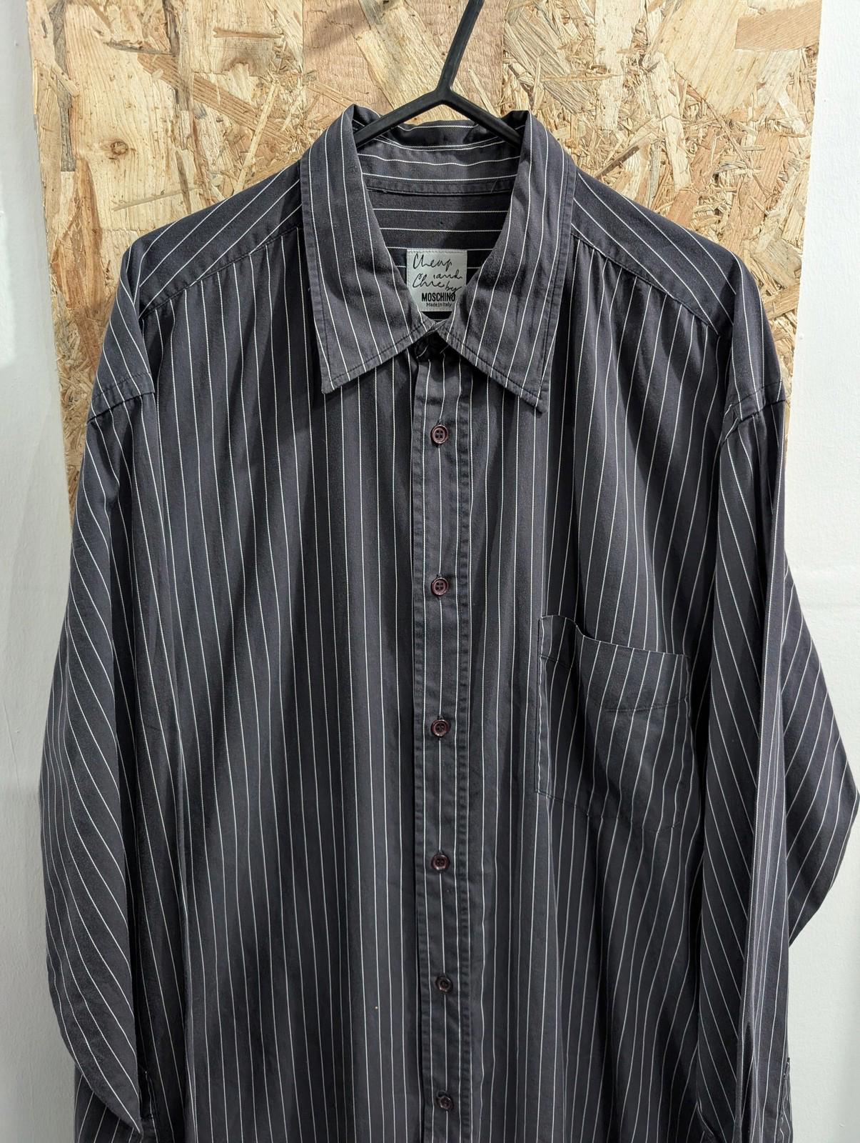 Moschino Shirt Mens XL Cheap & Chic Striped Long Sleeve Y2K Retro Black Cotton