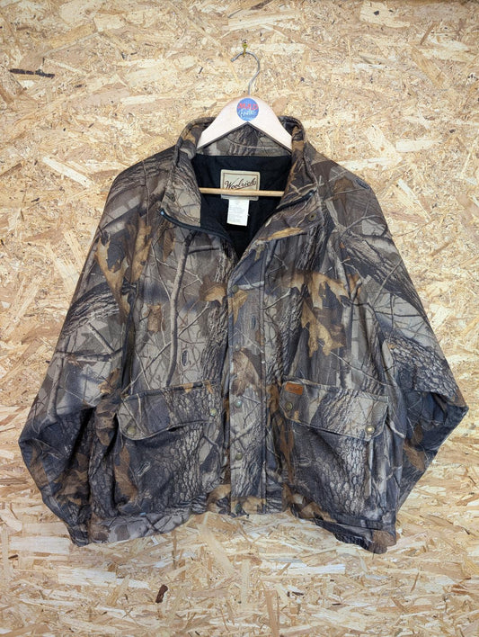 Woolrich Size Large Jacket Camo Real Tree Bomber Shell Puffa Vintage 90s