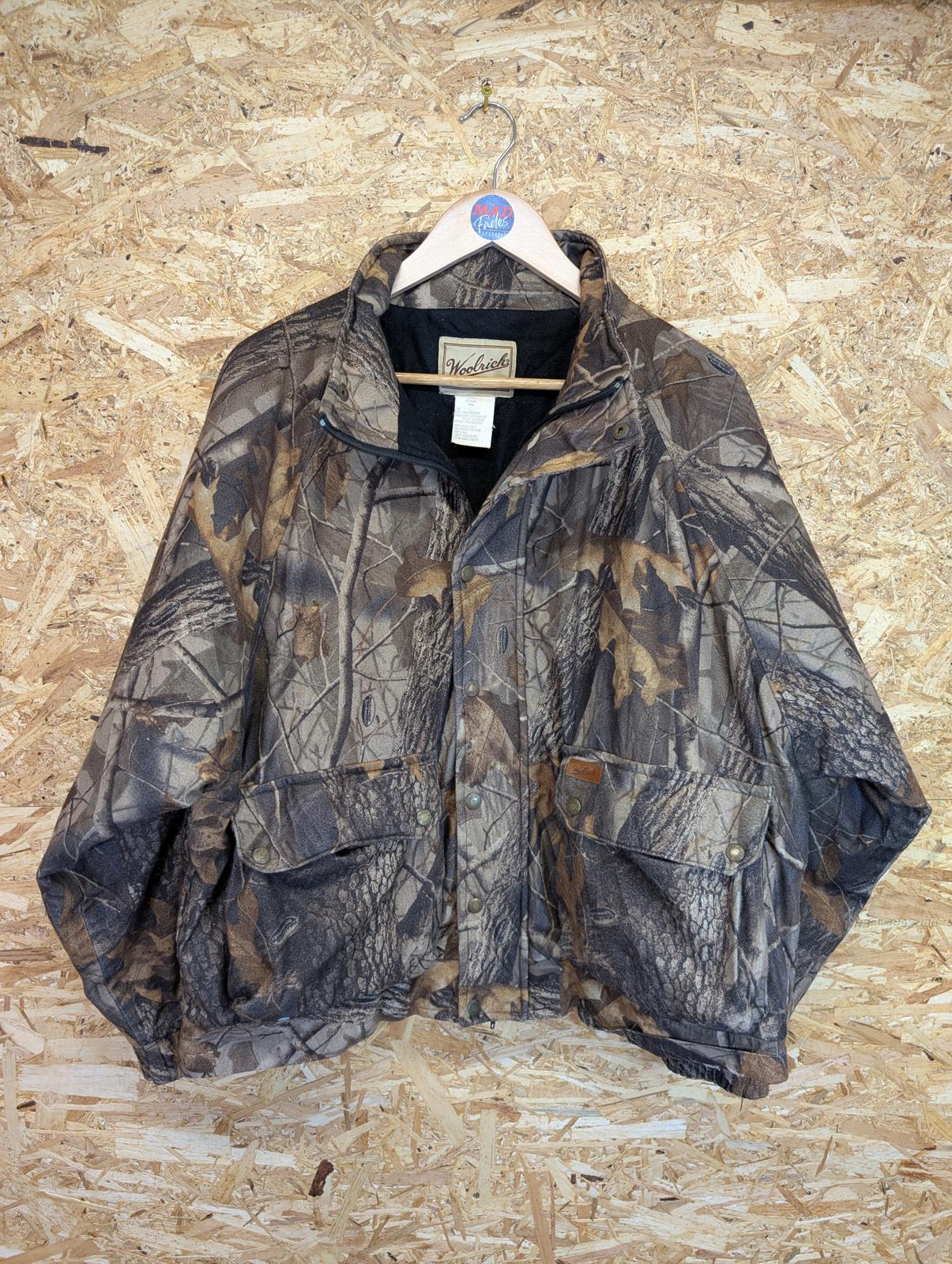 Woolrich Size Large Jacket Camo Real Tree Bomber Shell Puffa Vintage 90s