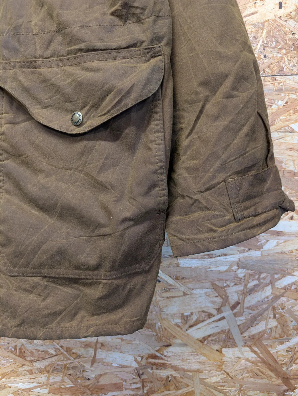 Filson Cover Cloth Mile Marker Coat Mens XXL Brown Zip 10023 USA Made Lined Wax