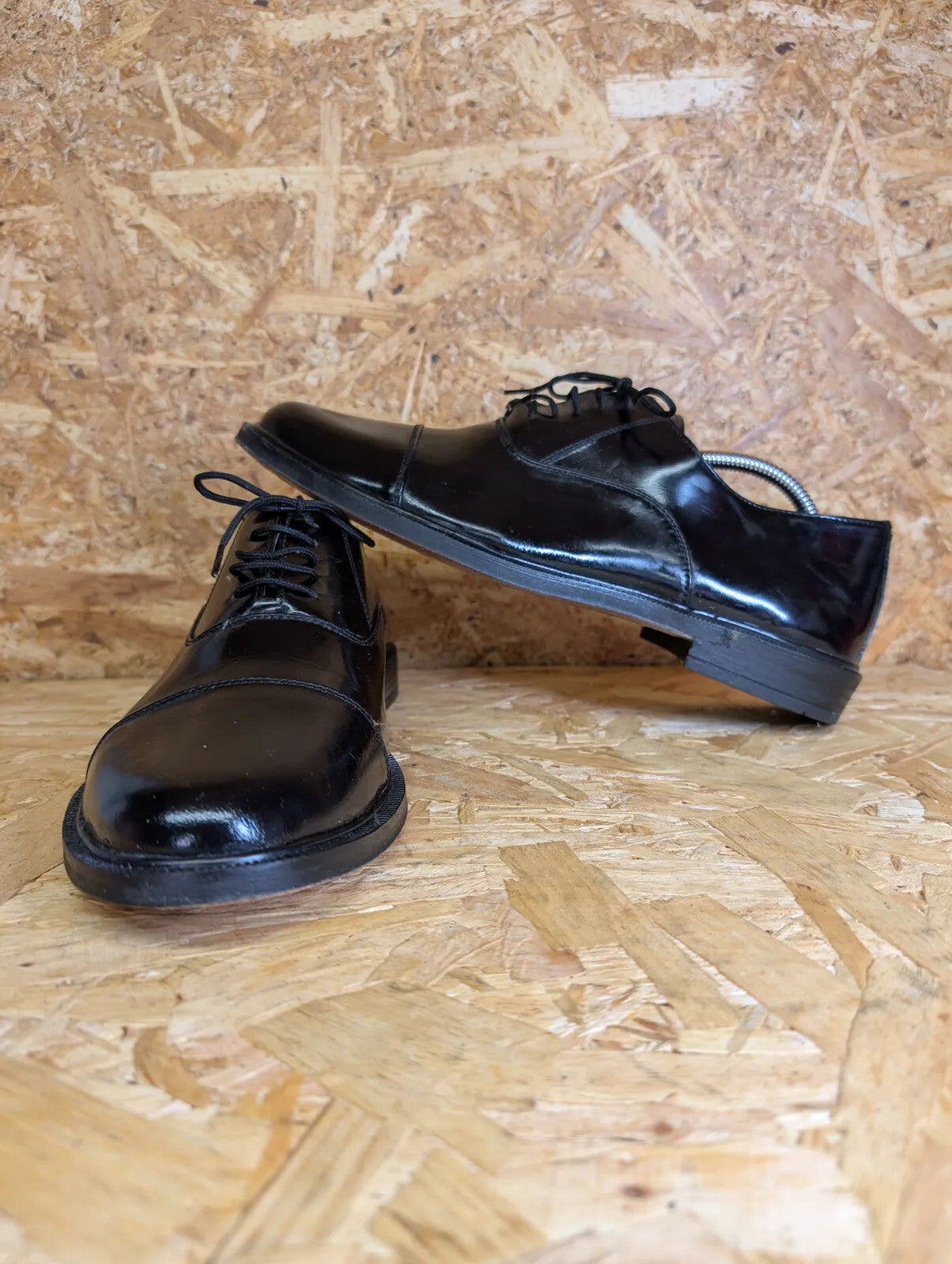 Clifford James Patent Leather Dress Shoes Mens UK 9 EU 43 Black Lace Up Oxford