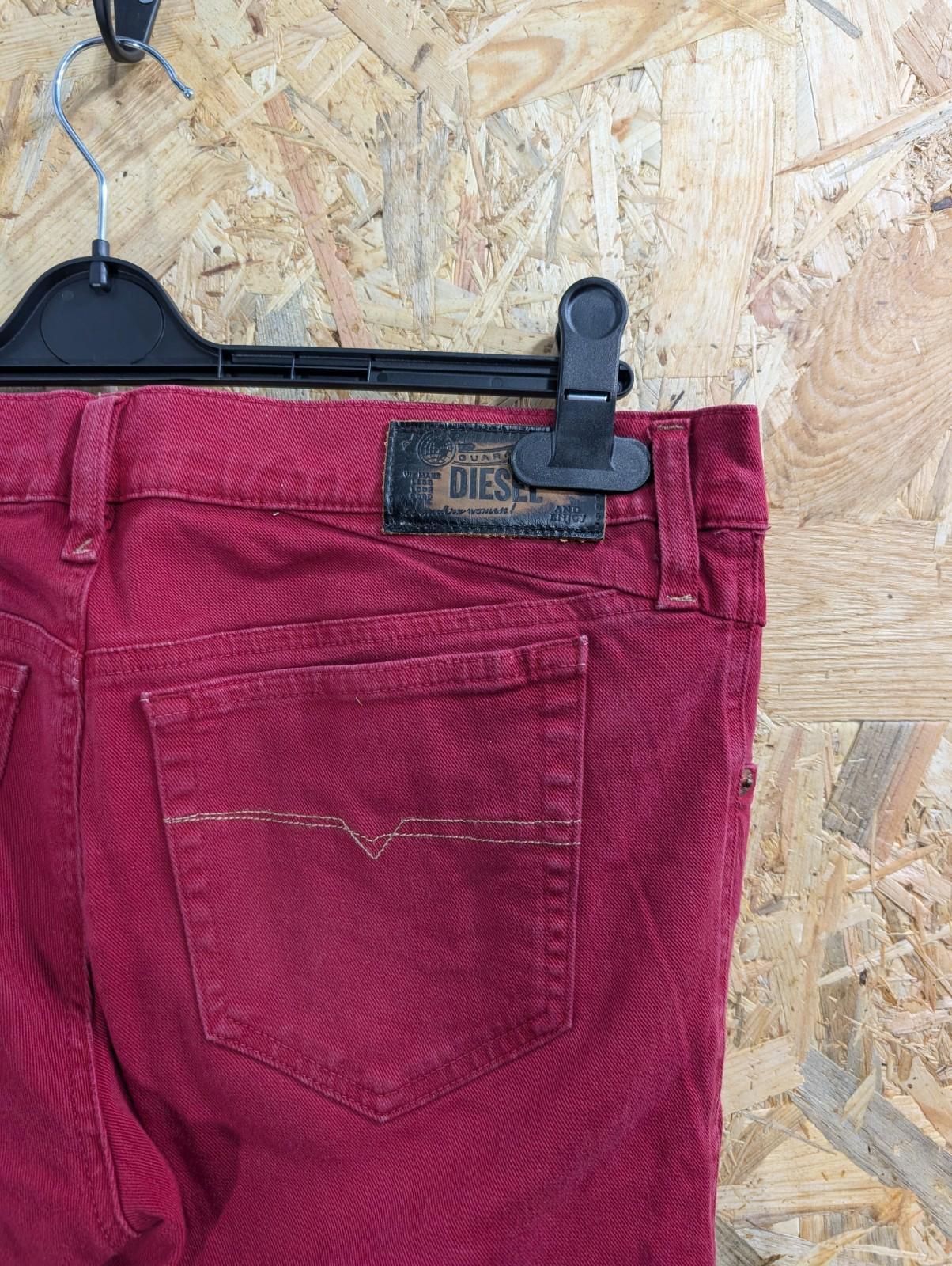 Diesel Getlegg Jeans W32 L37 Tall 0111C Red Slim Skinny Low Waist Stretch Denim