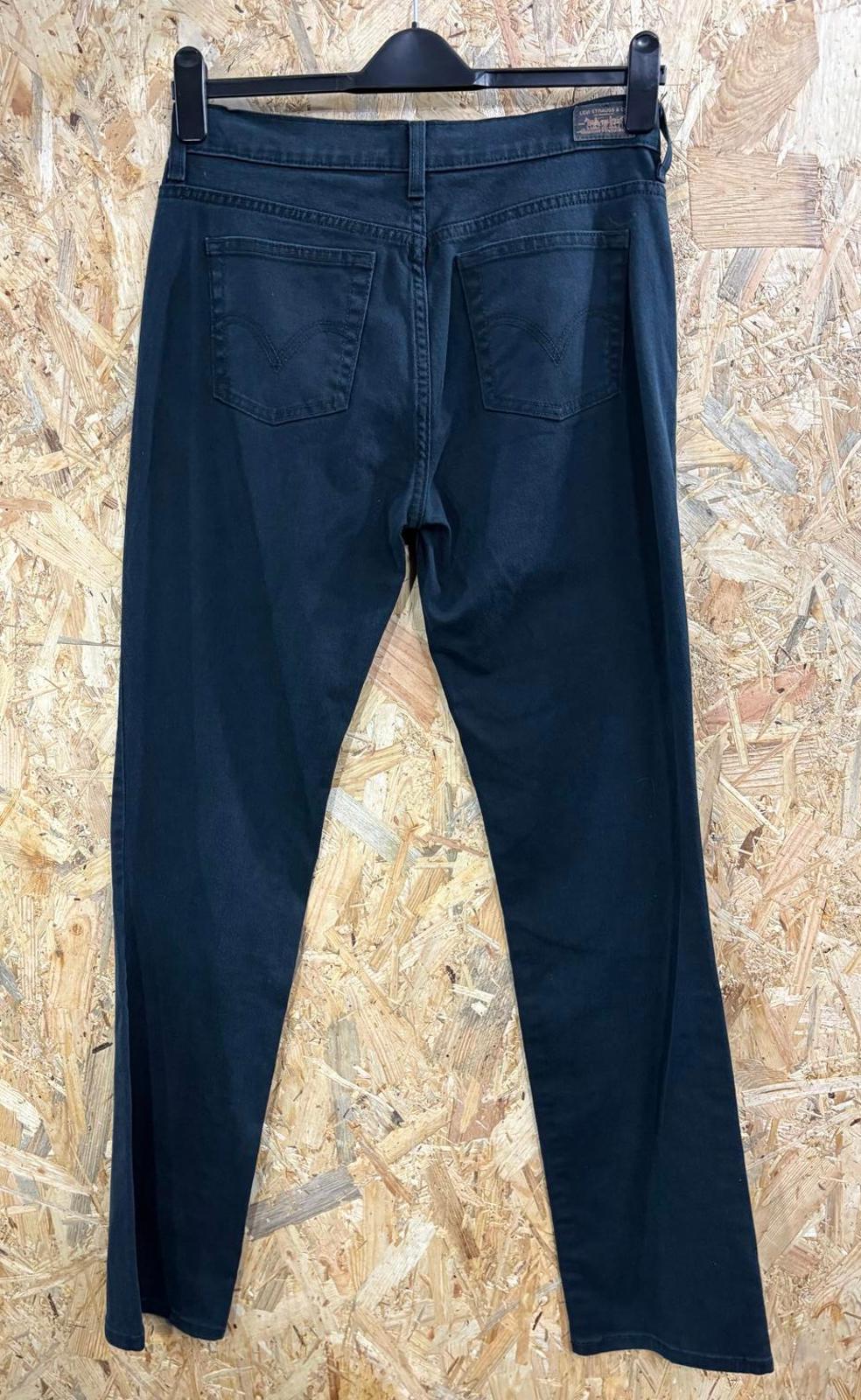 Levis 505 Jeans W30 L34 Women Straight Leg Stretch Denim Navy Blue Zip Fly