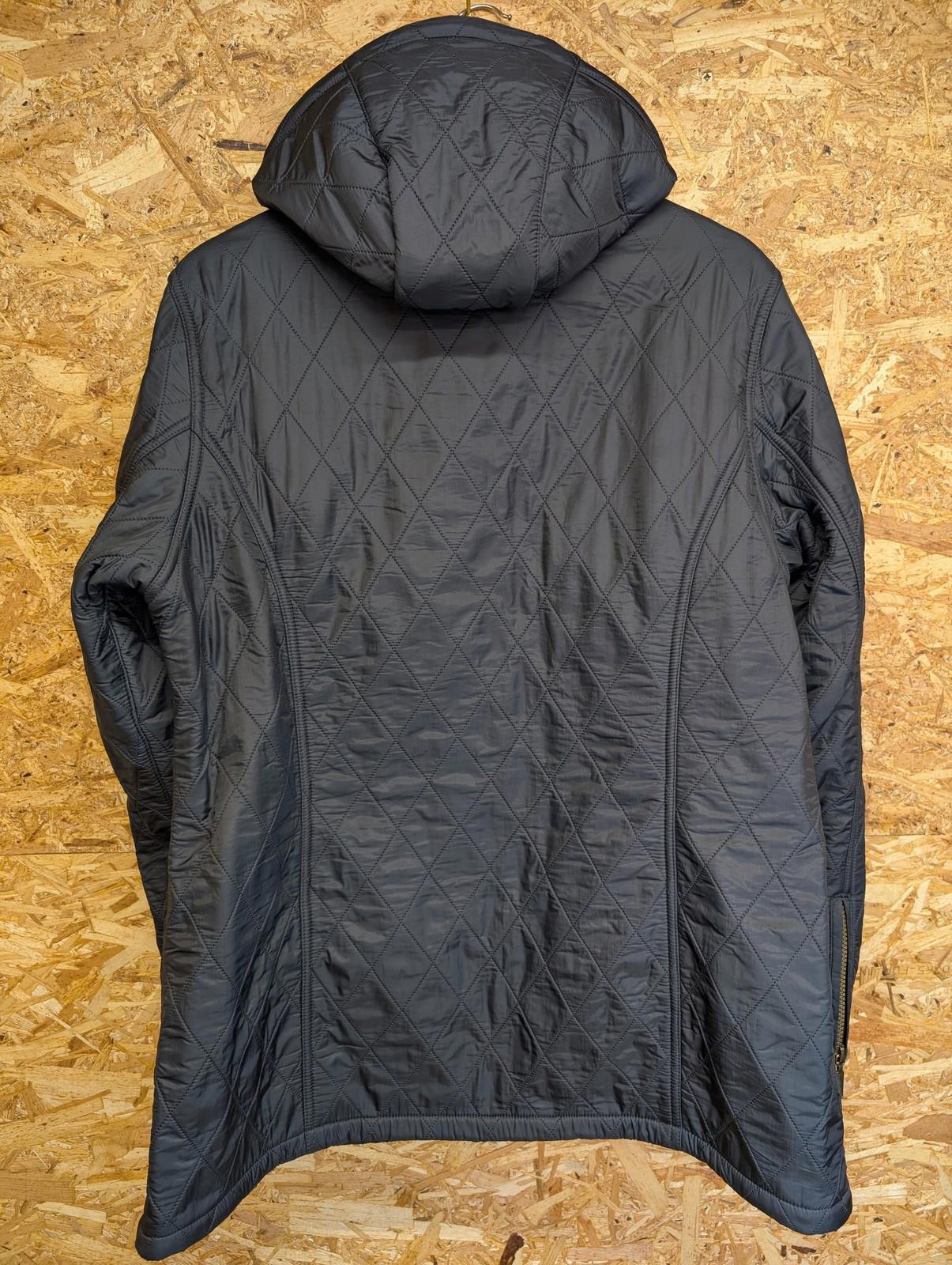 Barbour Grace Polarquilt Jacket UK 18 Women Quilted Hooded Navy Warm Fleece