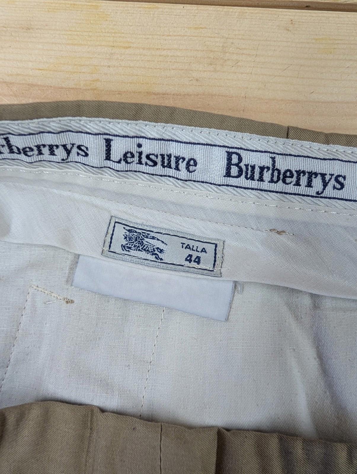 Burberrys Leisure Trousers W34 Men Pleated Beige Tan Vintage 90s Chinos