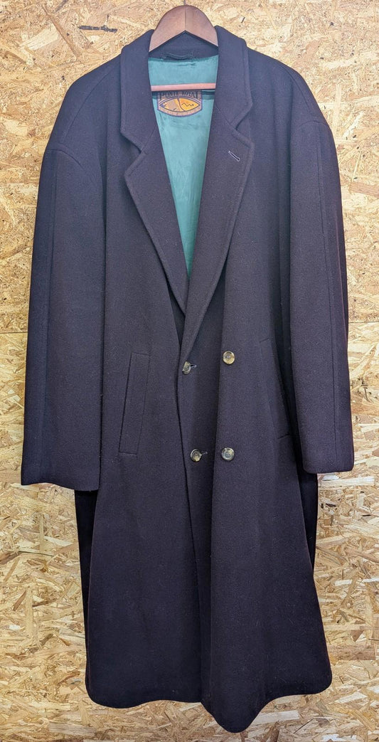Ponte Royal Wool Overcoat Size 3XL Men Cashmere Double Breasted Burgundy Plum