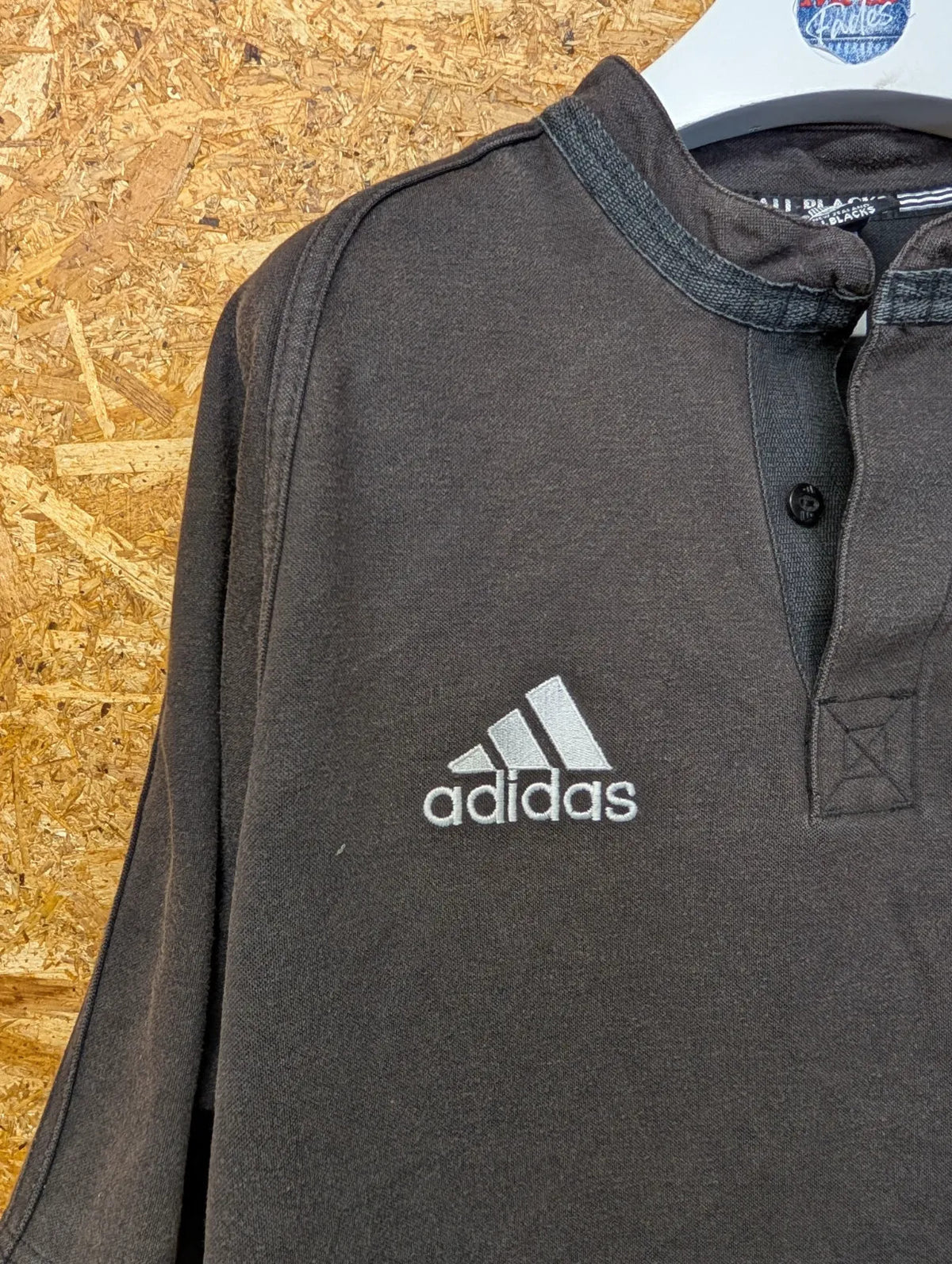 Vintage All Blacks Rugby Mens Large Short Sleeve Shirt Adidas