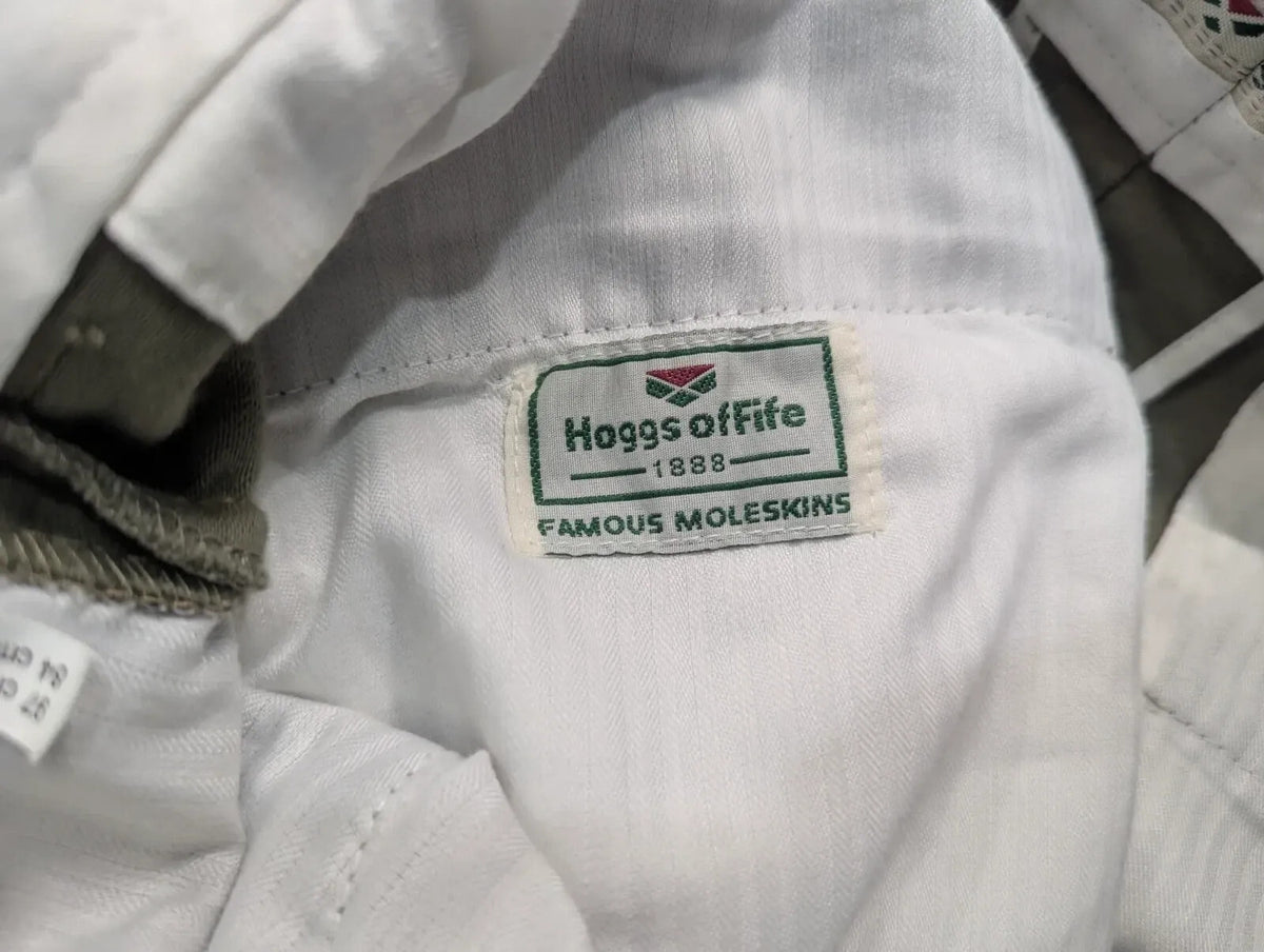 Hoggs Of Fife Chinos Mens W38 L33 Khaki Green Moleskin Straight Leg Trousers
