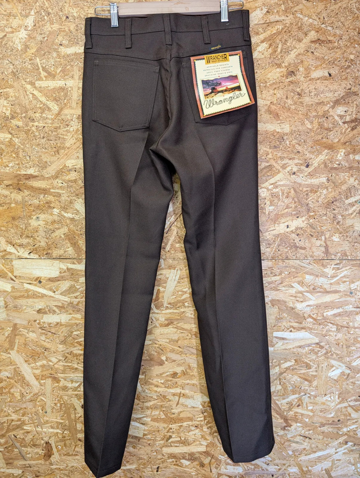 Vintage Wrangler Wrancher Bootcut Trousers W30 L32 Mens Brown Stretch A001 NWT