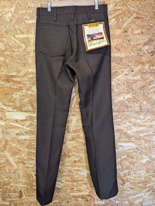Vintage Wrangler Wrancher Bootcut Trousers W30 L32 Mens Brown Stretch A001 NWT
