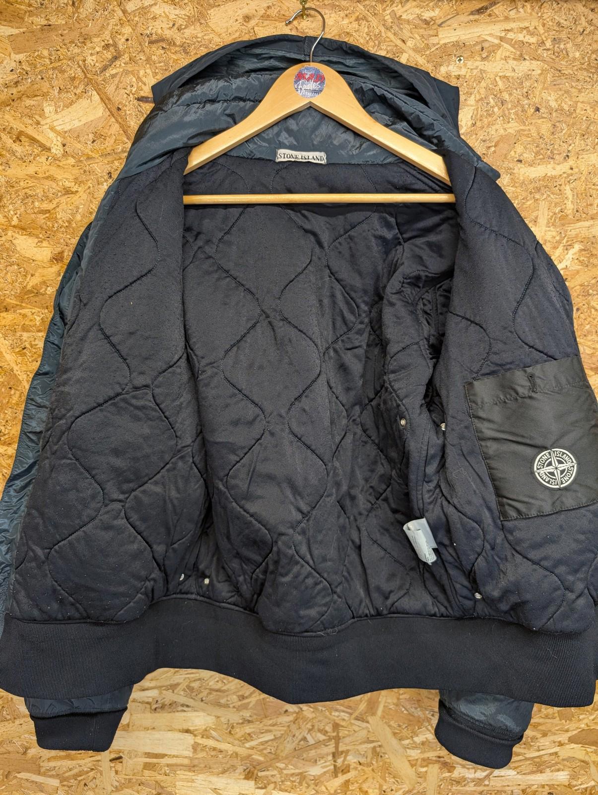 Stone Island Jacket Large Men Nylon Metal 2003 Quilted Hooded Navy Blue Osti