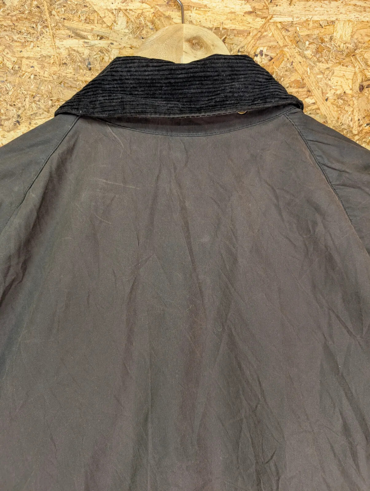 Vintage 90s Barbour A145 Beaufort Wax Jacket XL C44 112cm Black Cotton Checked