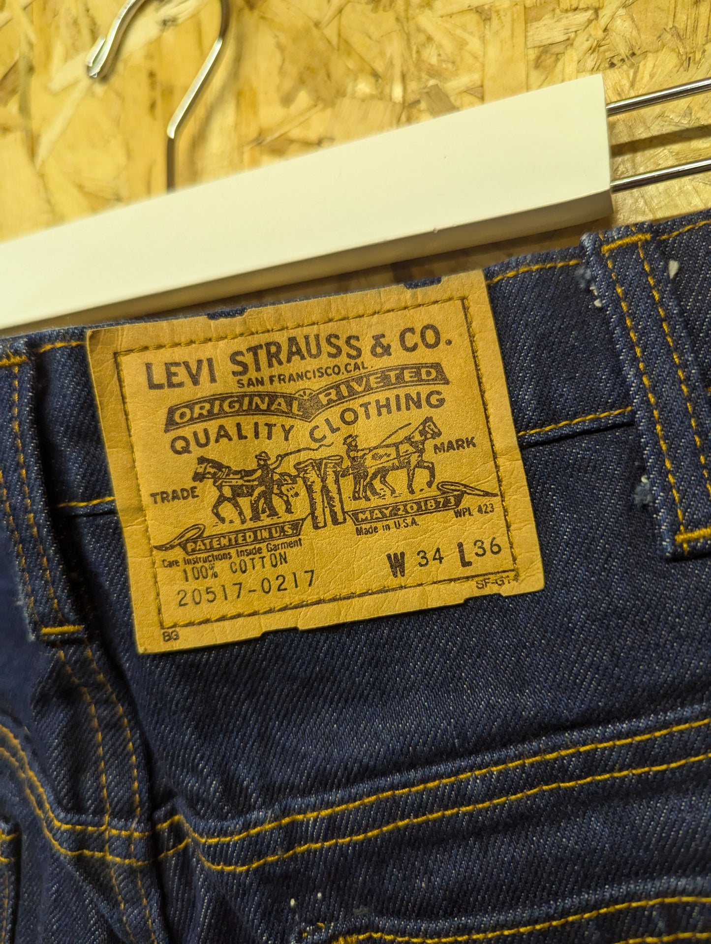 Levis 517 Dark Blue Wash Jeans Bootcut Orange Tab USA Made Vintage 1986 W36 L36